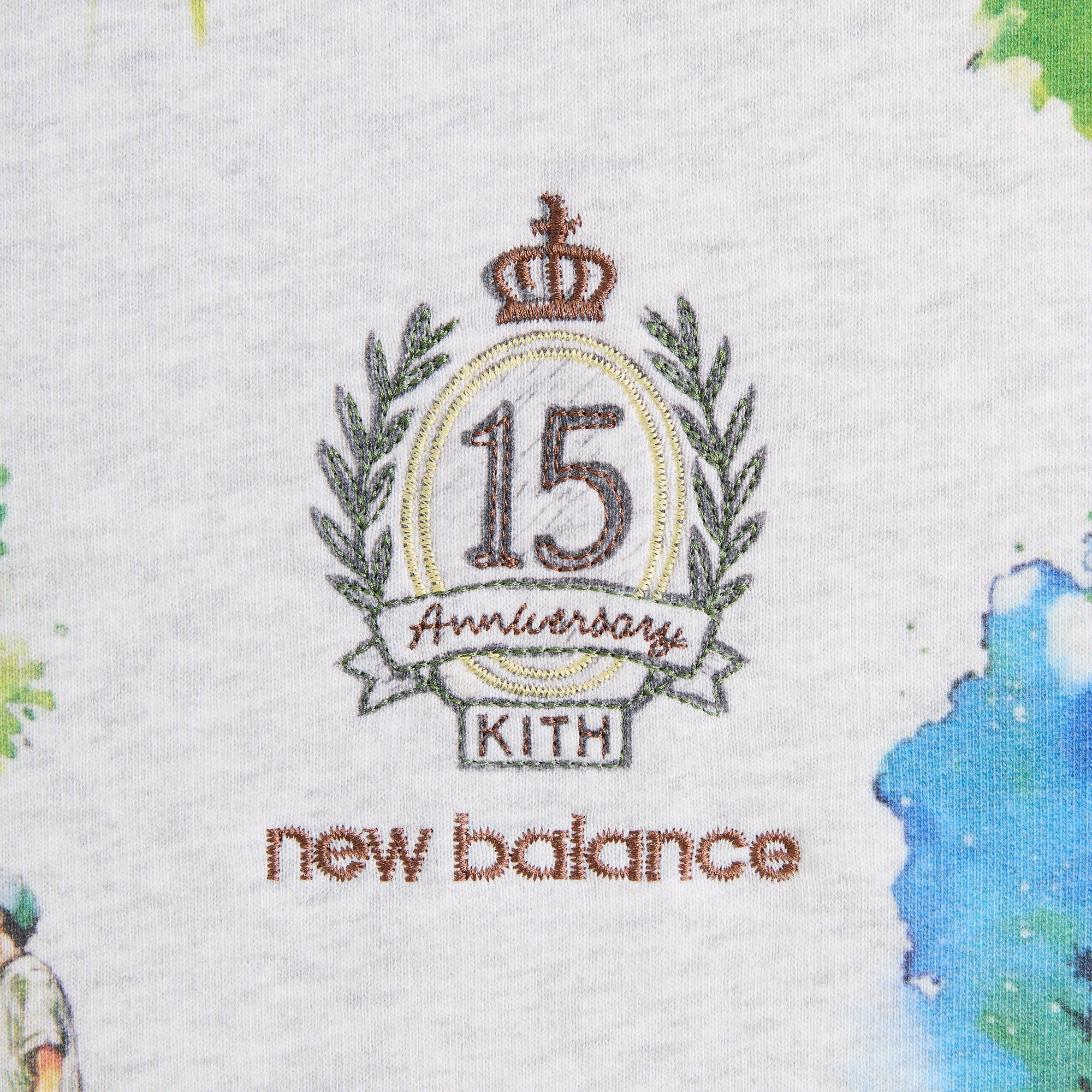 Kith & New Balance Watercolor Nelson Hoodie - Light Heather Grey
