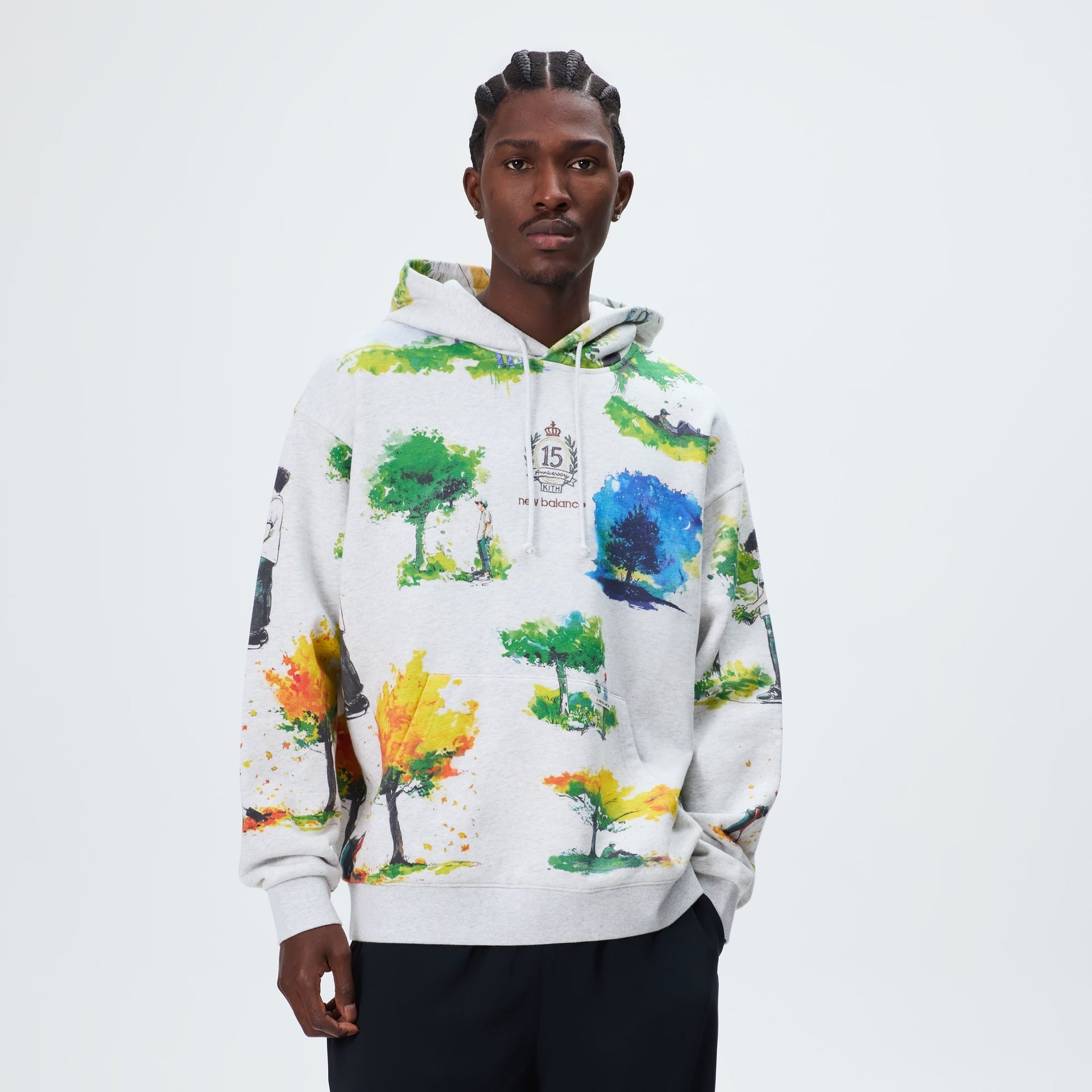 Kith & New Balance Watercolor Nelson Hoodie - Light Heather Grey - PH