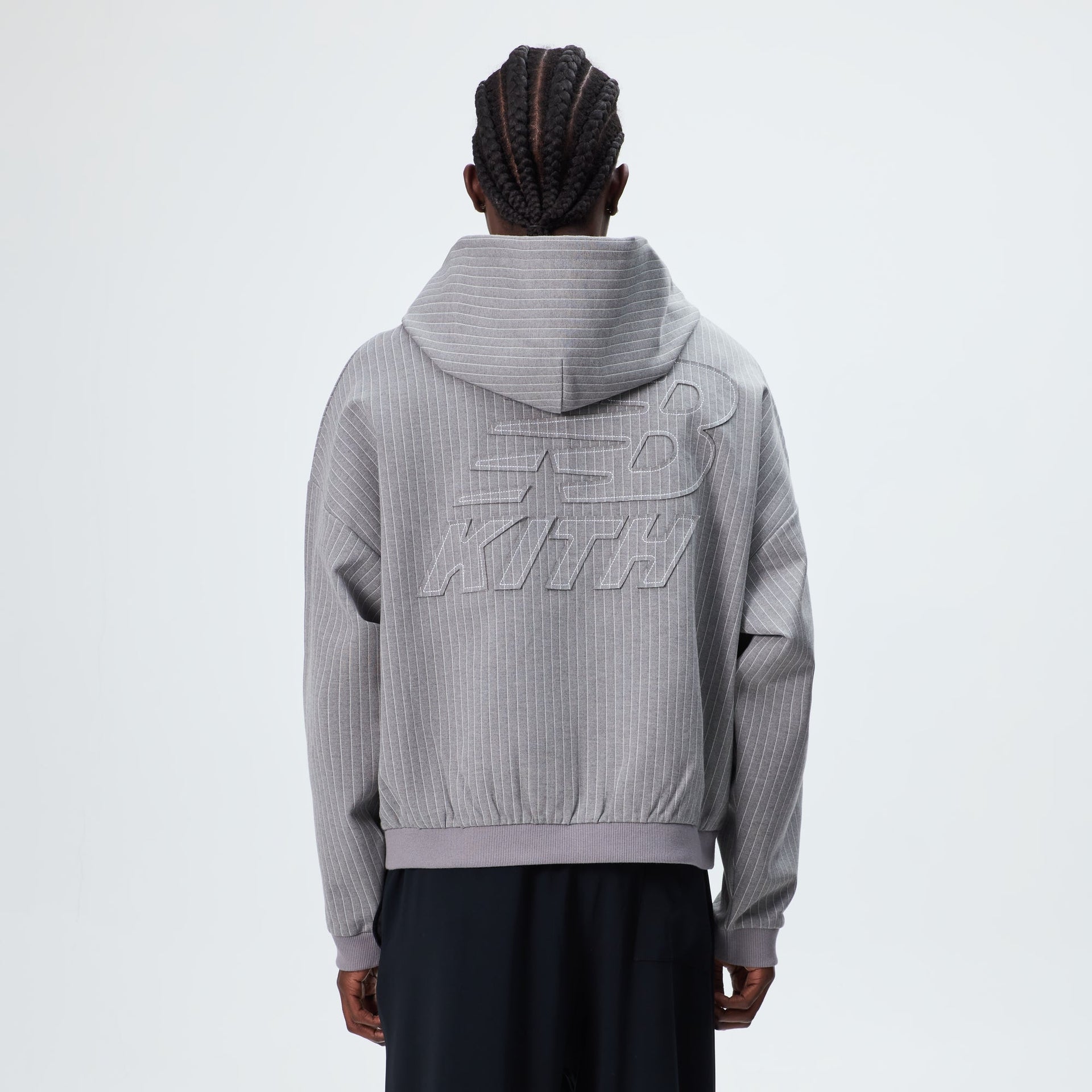 Kith & New Balance Pinstripe Braxton Zip Hoodie - Smoke - PH