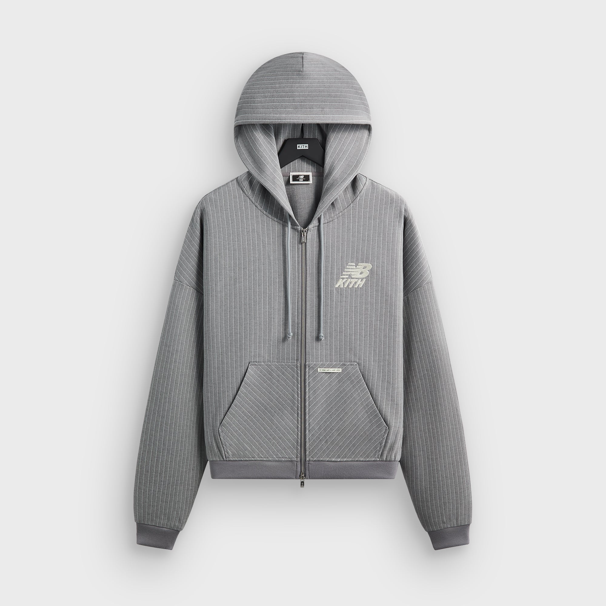 Kith & New Balance Pinstripe Braxton Zip Hoodie - Smoke – Kith Japan