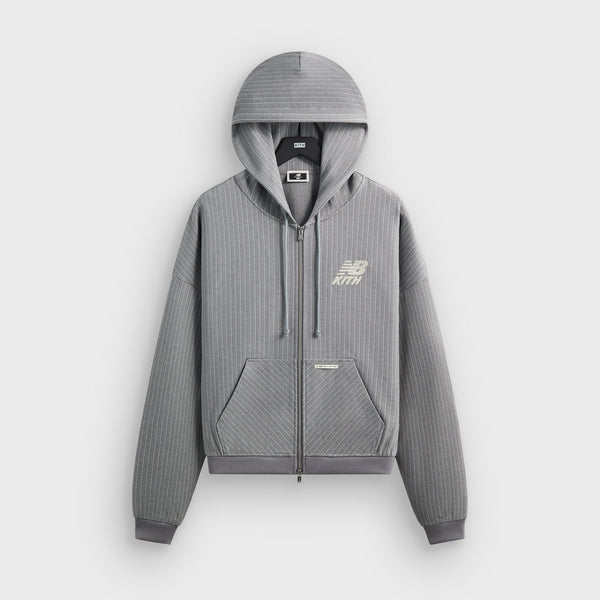 Kith & New Balance Pinstripe Braxton Zip Hoodie - Smoke – Kith Japan