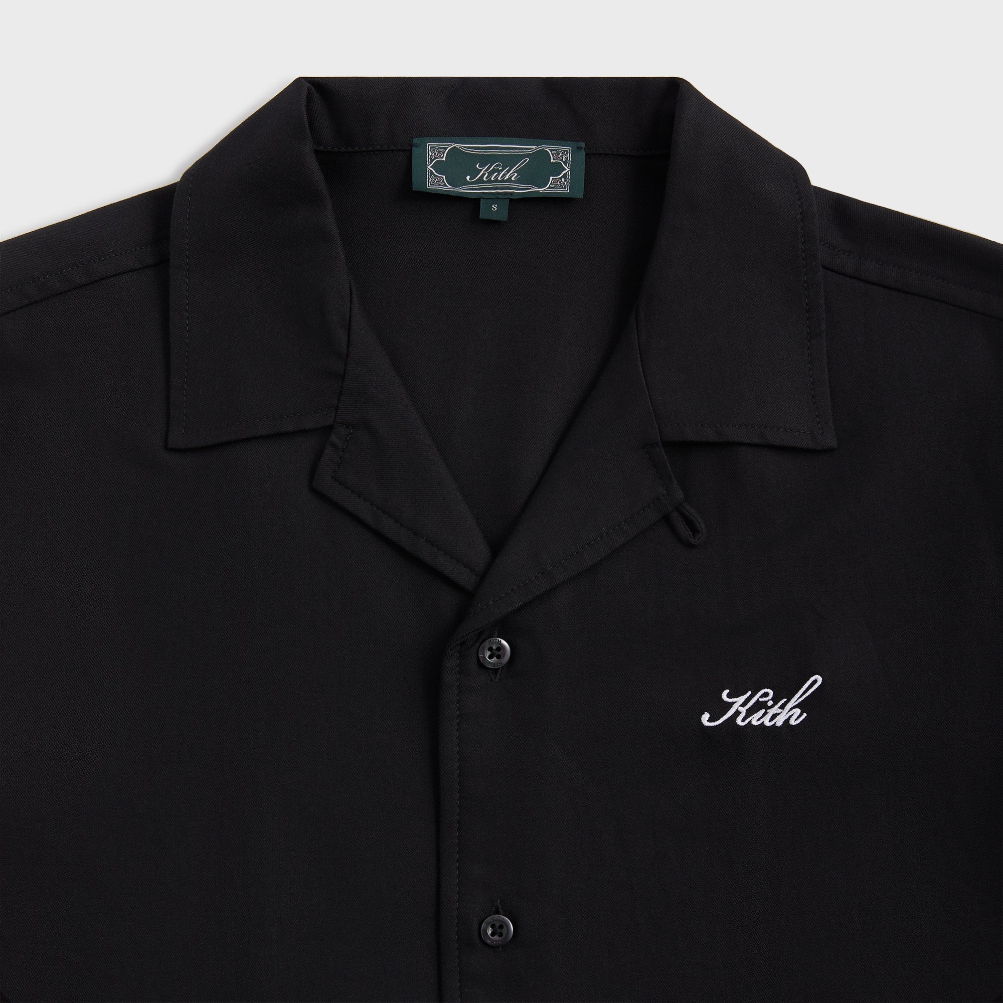Kith Silk Cotton Thompson Camp Collar Shirt - Black – Kith Japan