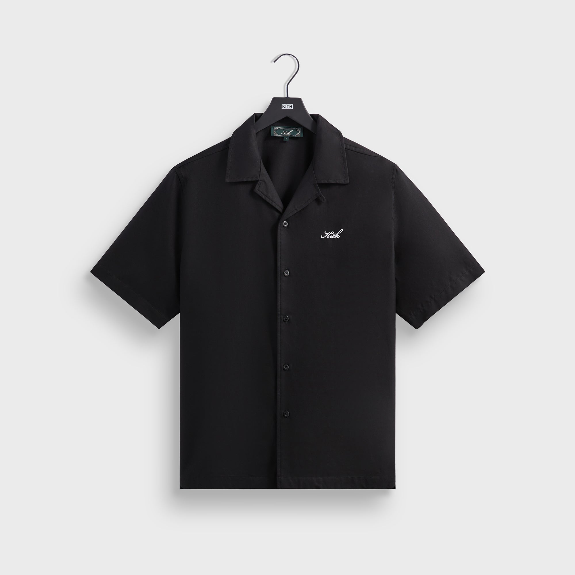 kith コットンシャツ メンズ　L Kith Silk Cotton Thompson Camp Collar Shirt - Black – Kith Japan