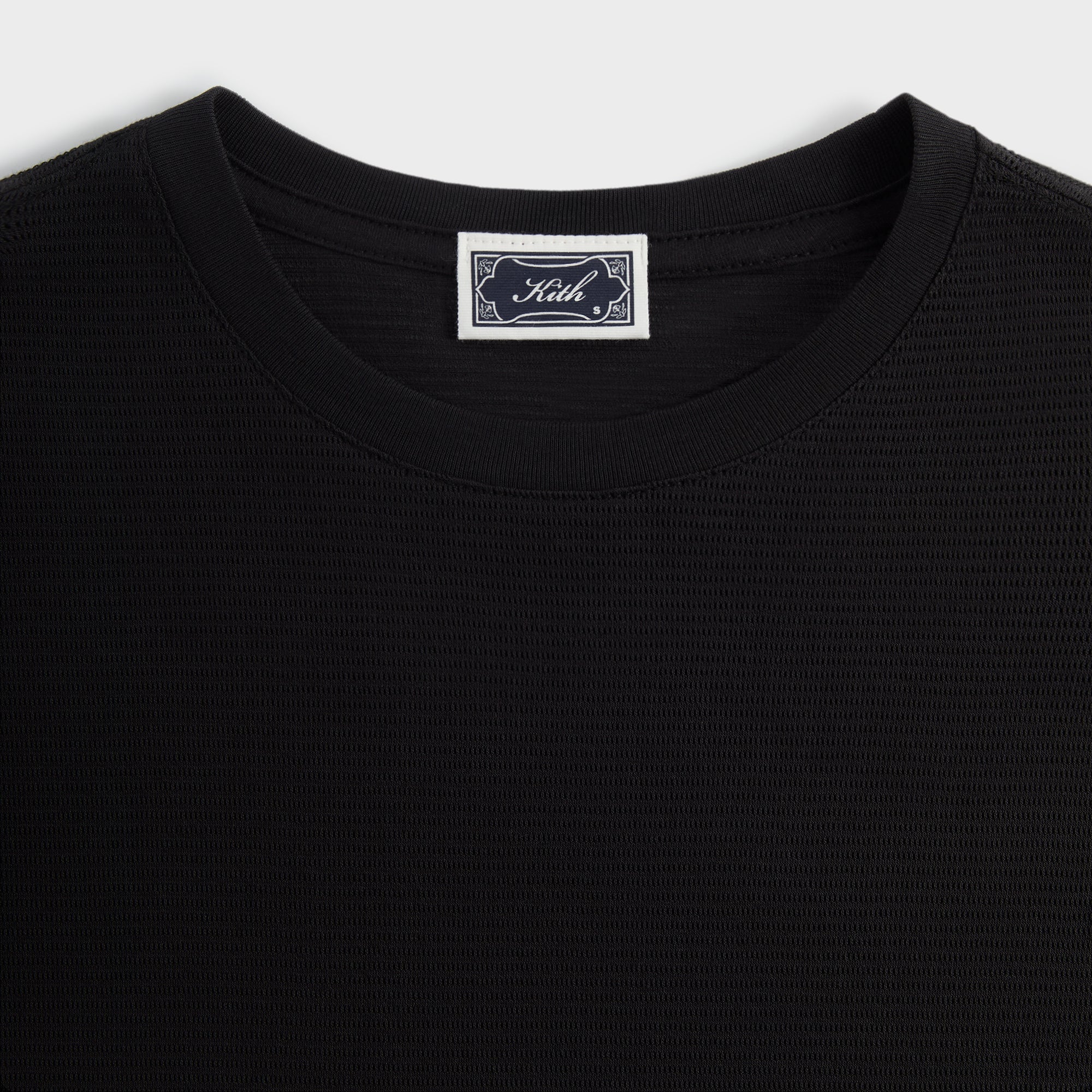 Kith Pointelle Mesh Heathrow Tee - Black – Kith Japan