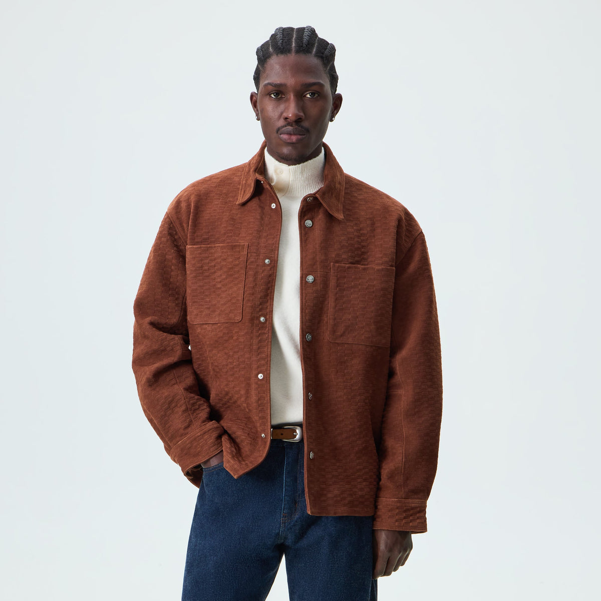 Kith Monogram Suede Apollo II Shirt - Walnut
