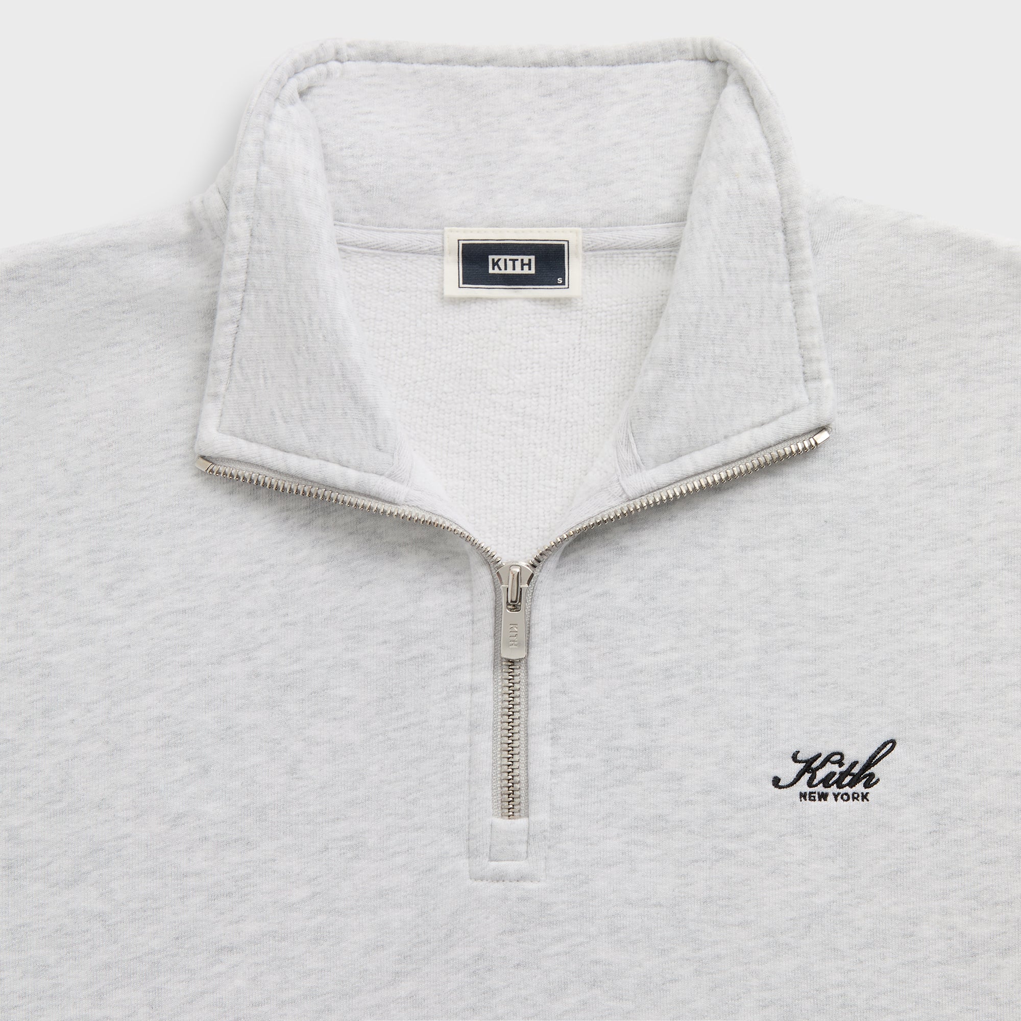 Kith Nelson Quarter Zip - Light Heather Grey – Kith Japan