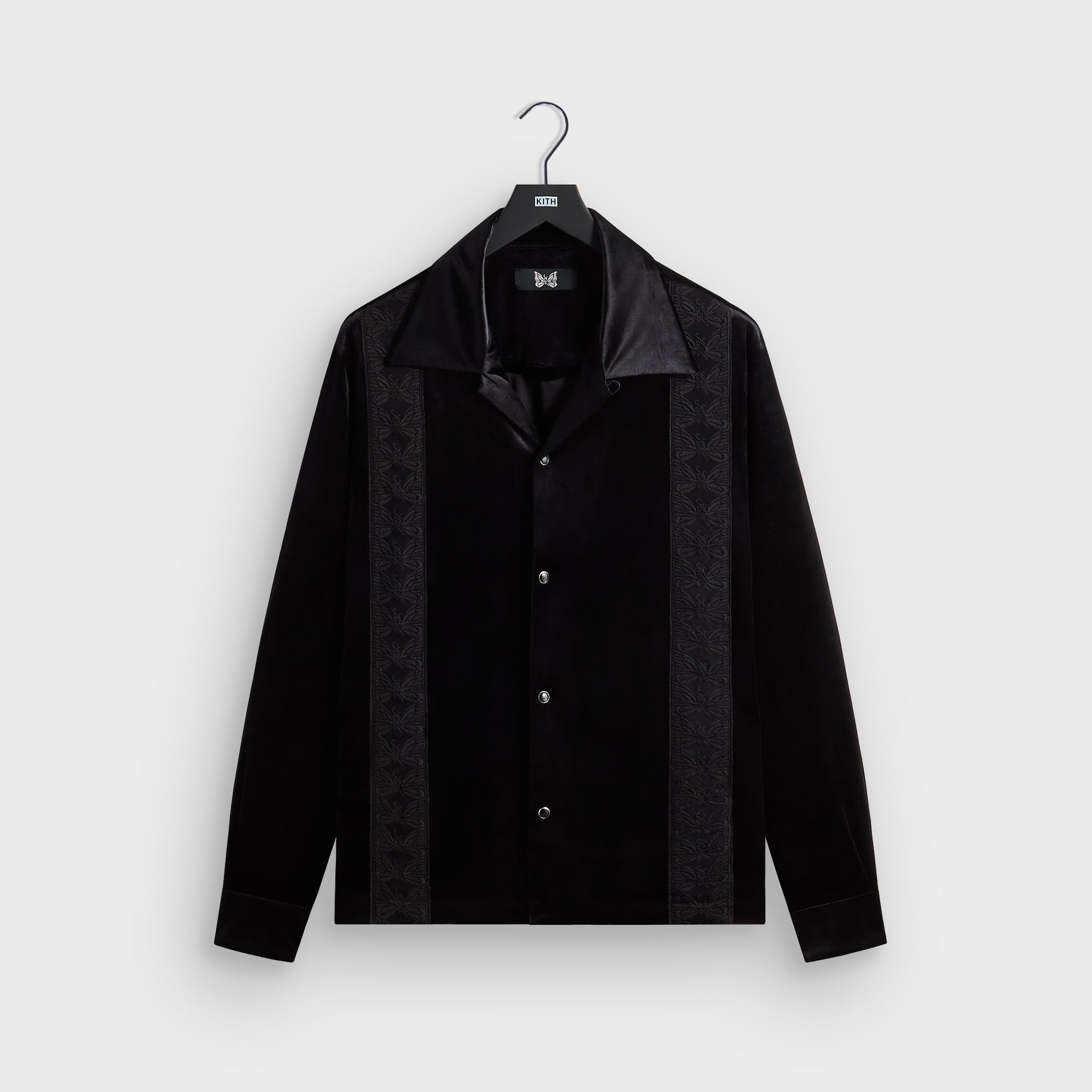 Kith for Needles Ren Fringe Camp Collar Shirt - Black