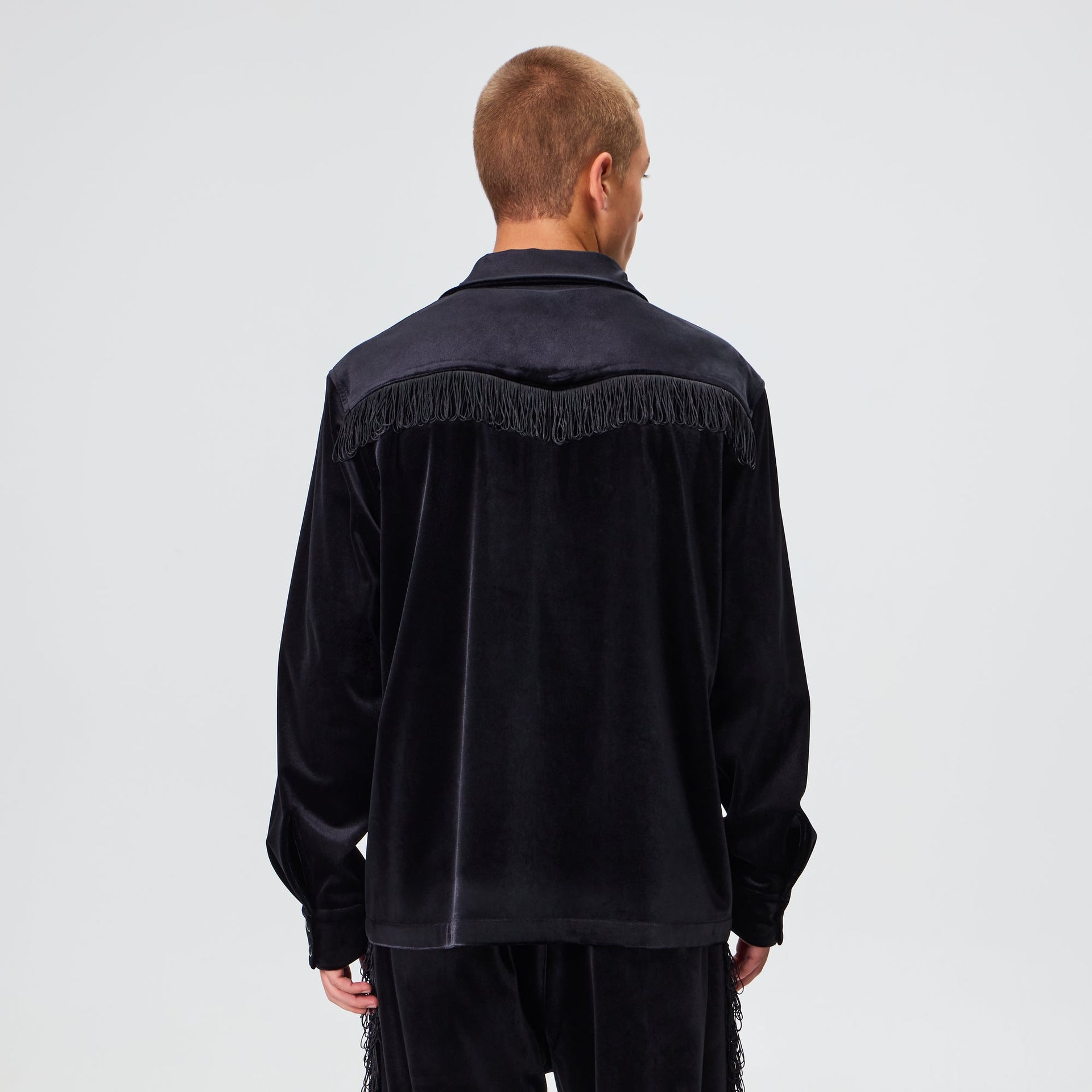 Kith for Needles Ren Fringe Camp Collar Shirt - Black