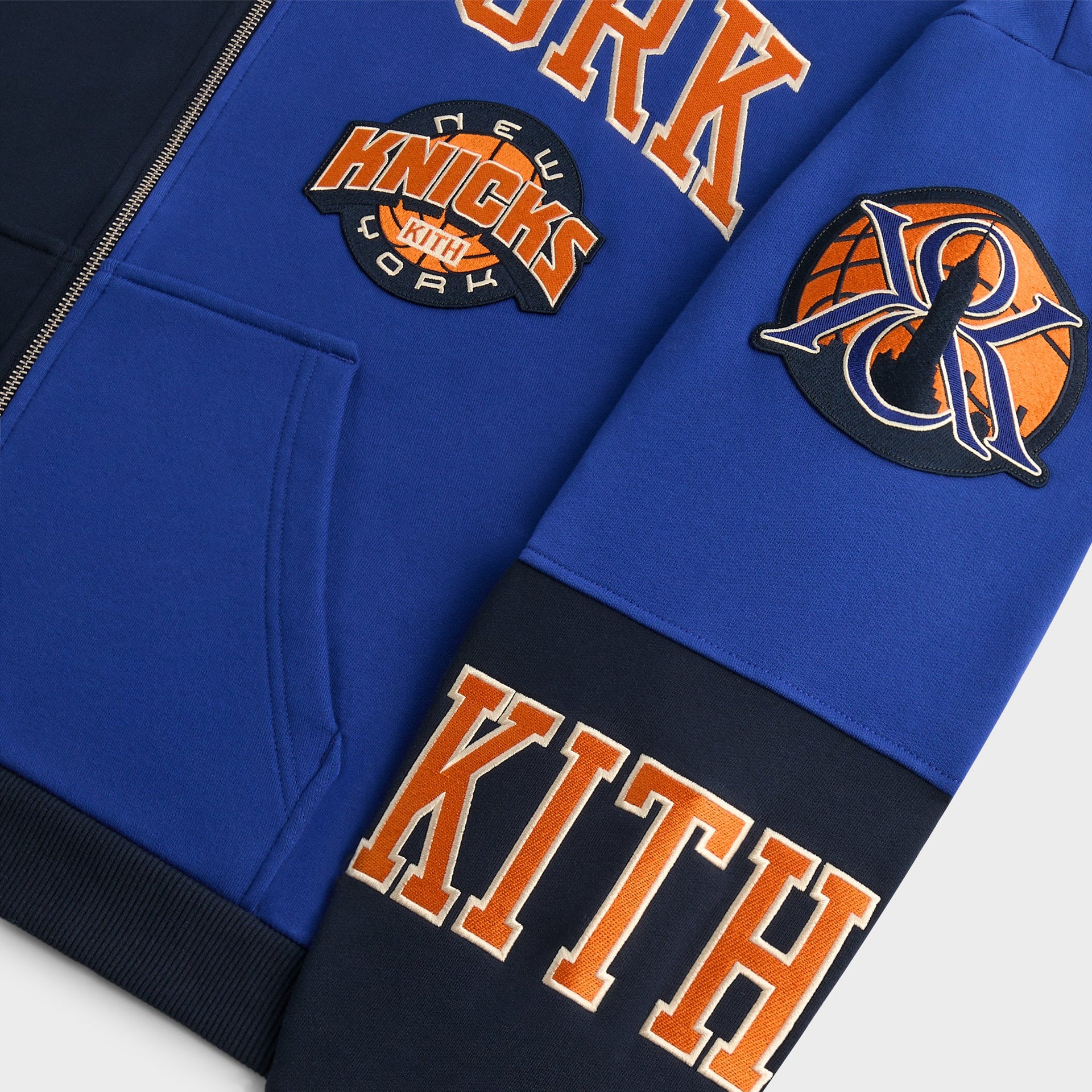 Kith for the New York Knicks Mash Up Cropped Braxton Vintage Hoodie - Nocturnal