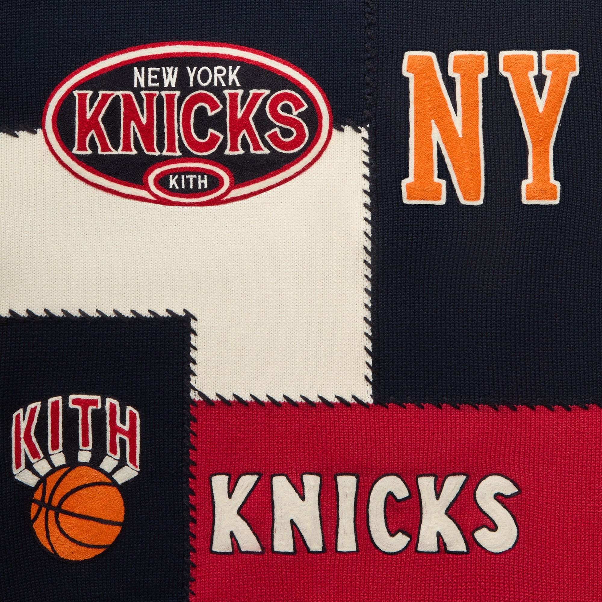 Kith for the New York Knicks Patchwork Crewneck Sweater