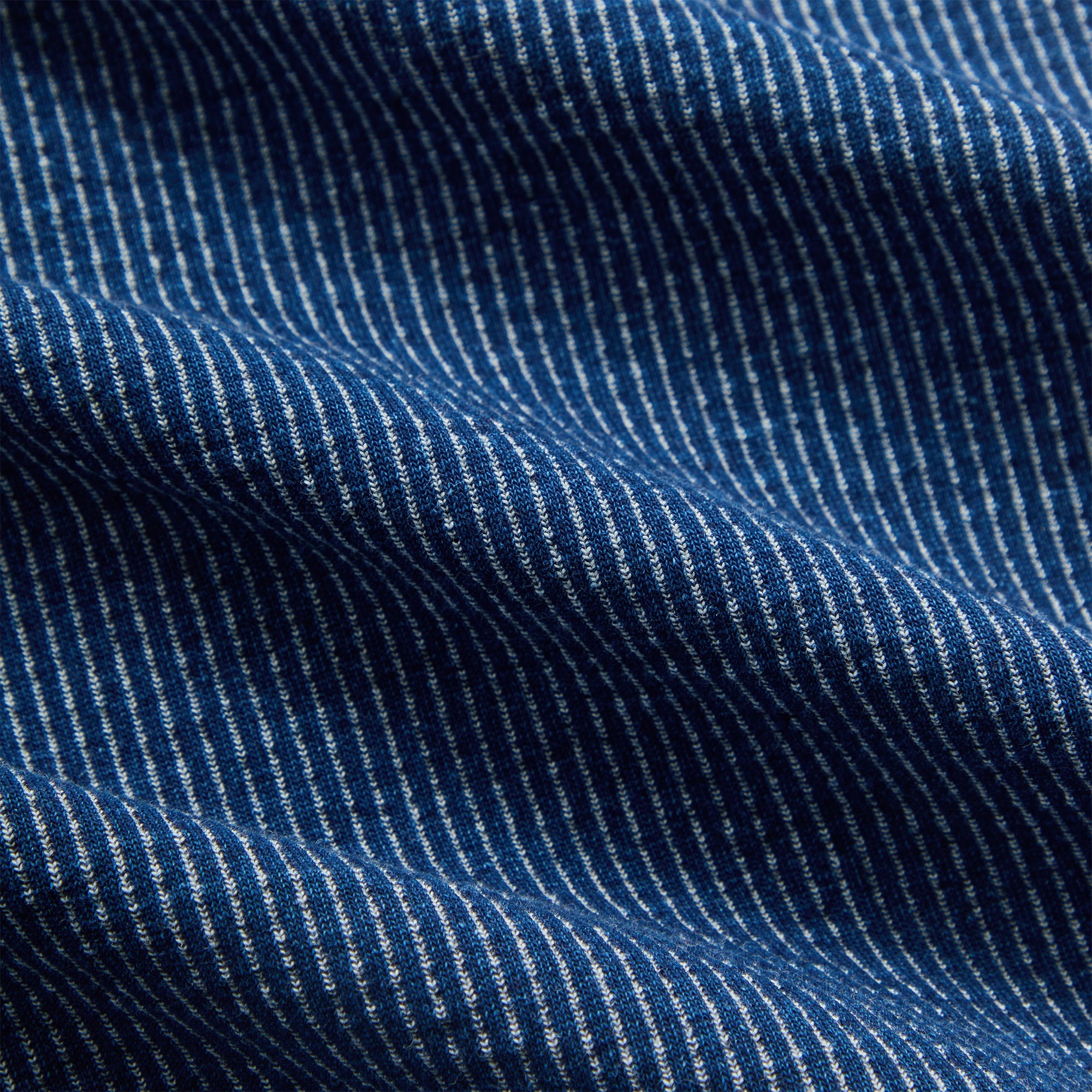 Kith Railroad Stripe Indigo Boxy Collar Overshirt - Dark Indigo