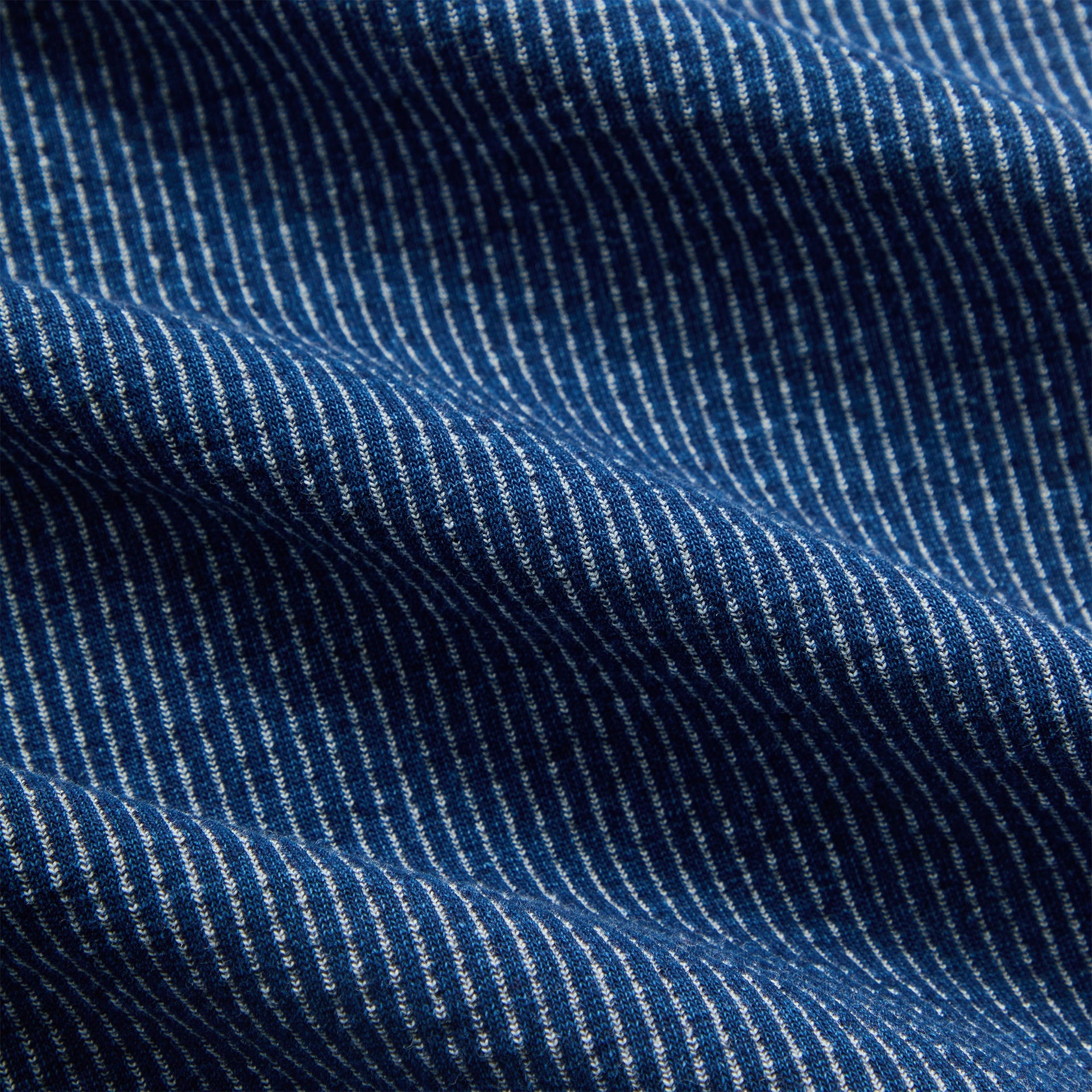 Kith Railroad Stripe Indigo Boxy Collar Overshirt - Dark Indigo