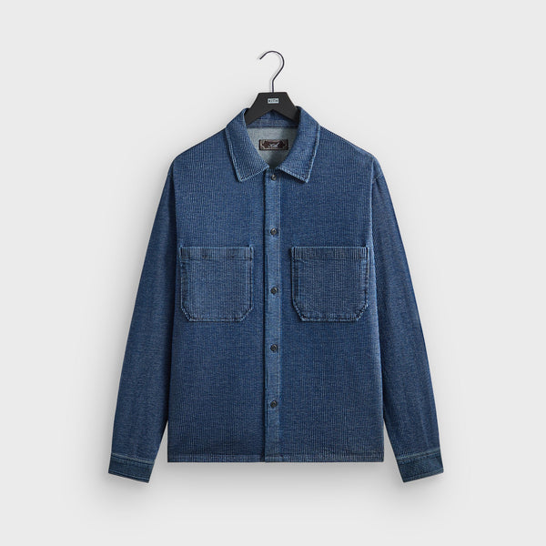 KITH KHM033427 シャドウストライプ スキッパー ポロシャツ L KITH KHM033427 シャドウストライプ スキッパー ポロシャツ L 【公式通販】