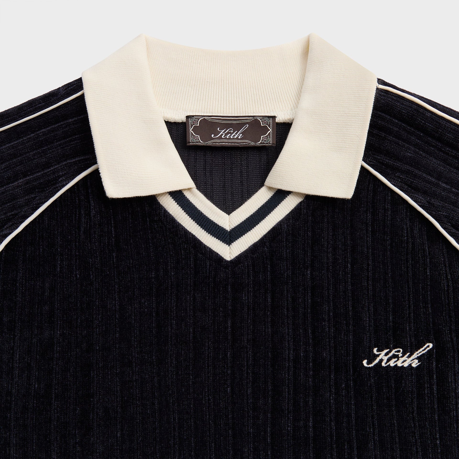 Kith Velvet Corduroy Long Sleeve Trevor Polo - Ink