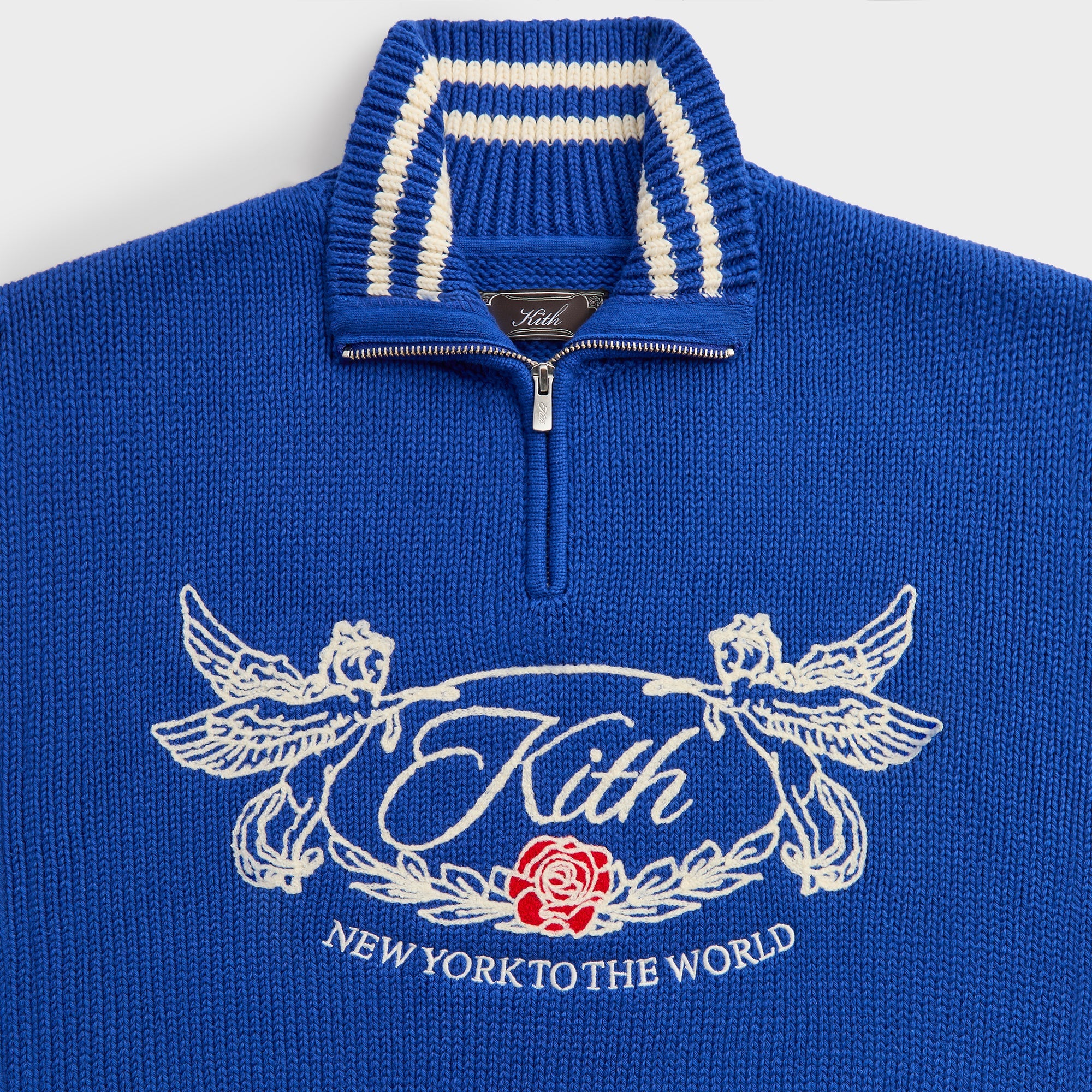 Kith Quarter Zip Wyona Sweater - Cyclone – Kith Japan