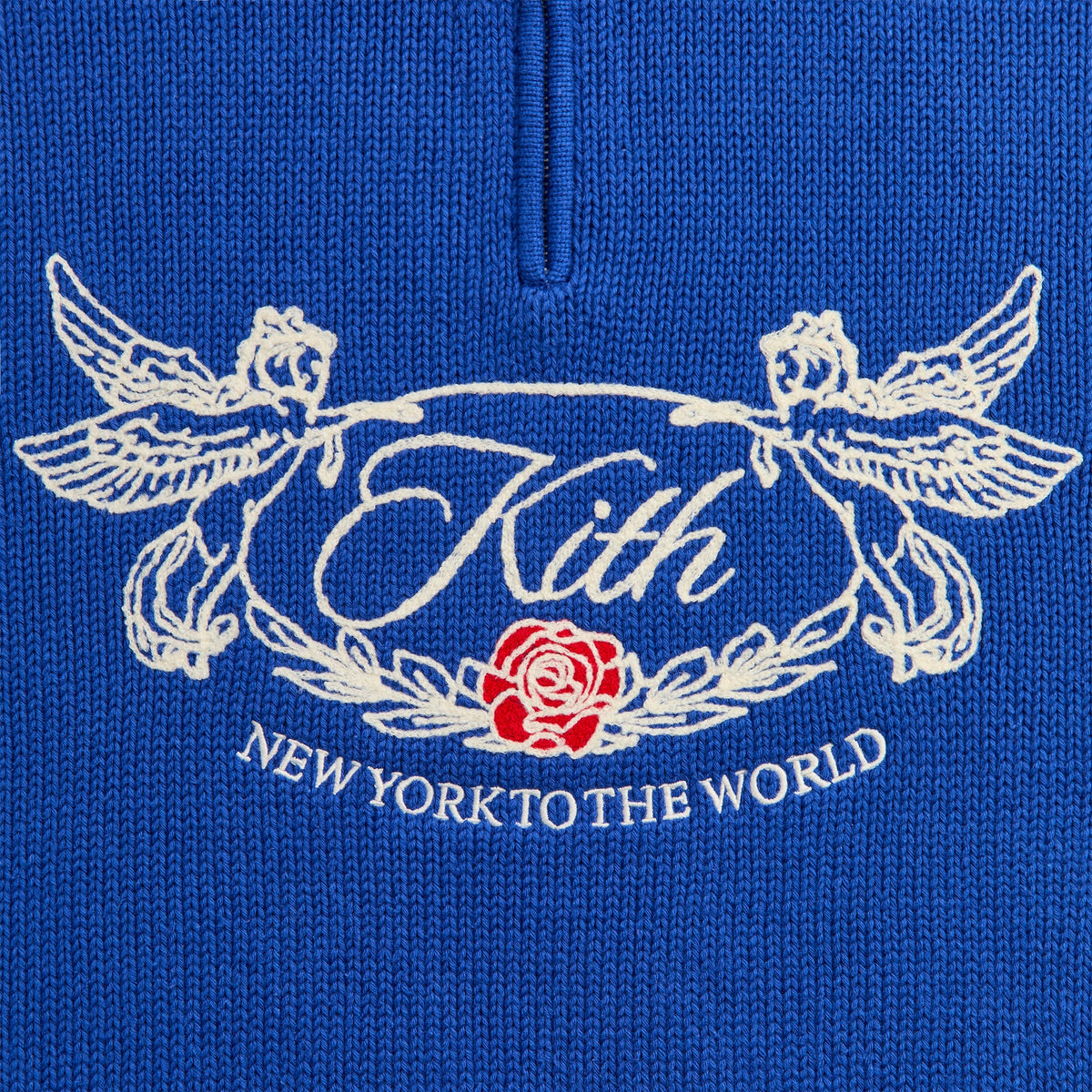 Kith Quarter Zip Wyona Sweater - Cyclone – Kith Japan