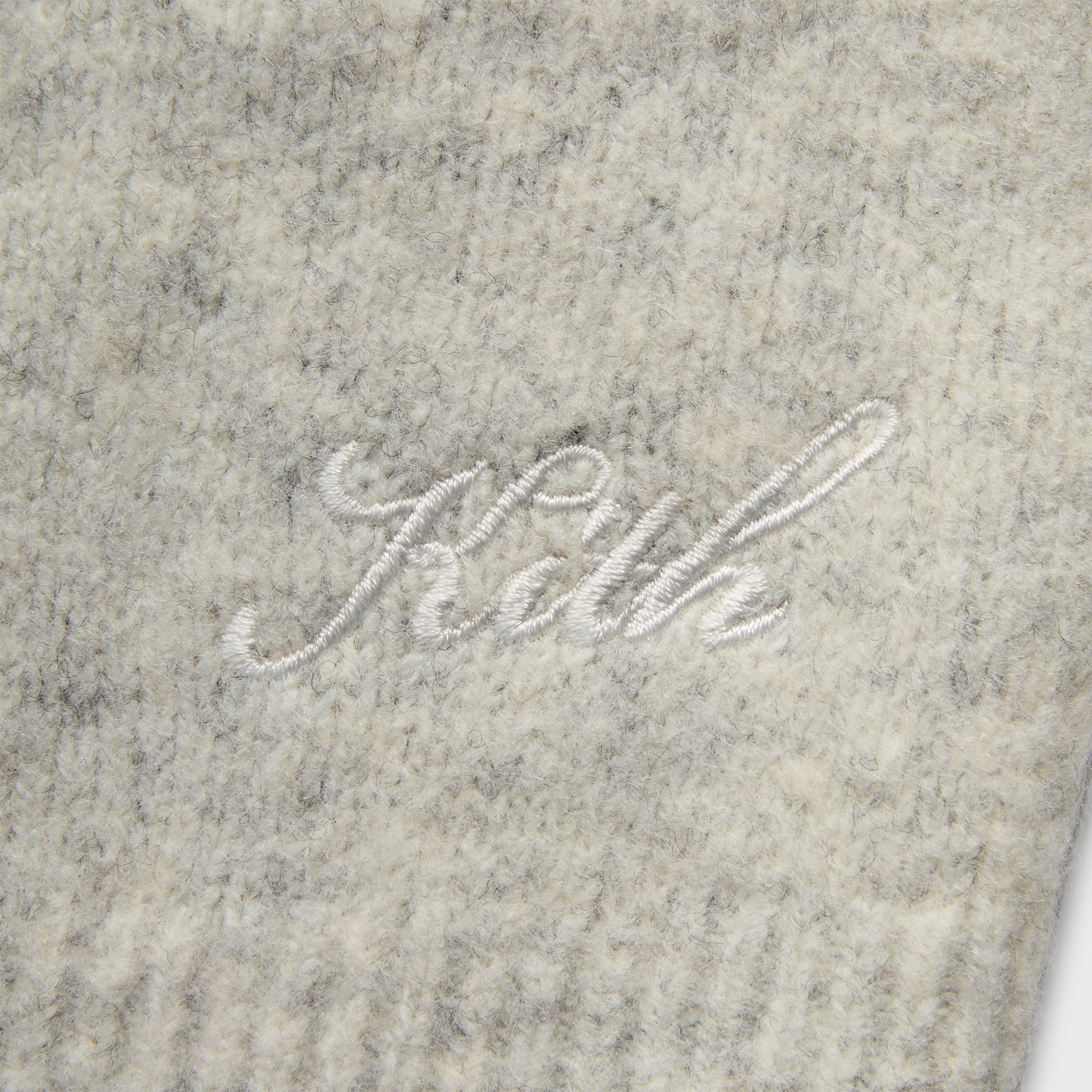 Kith Boucle Harmon Henley Sweater - Light Heather Grey