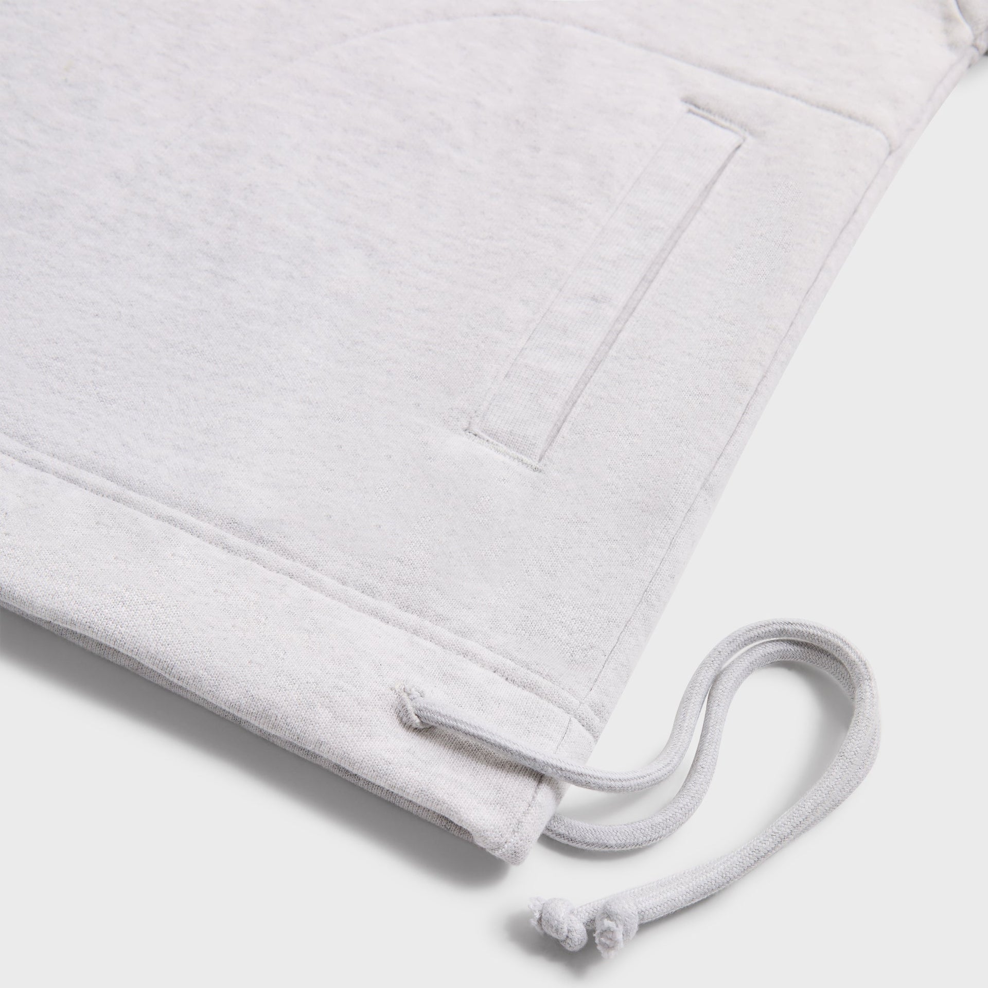 Kith Rib Neck Cropped Camden Hoodie - Light Heather Grey