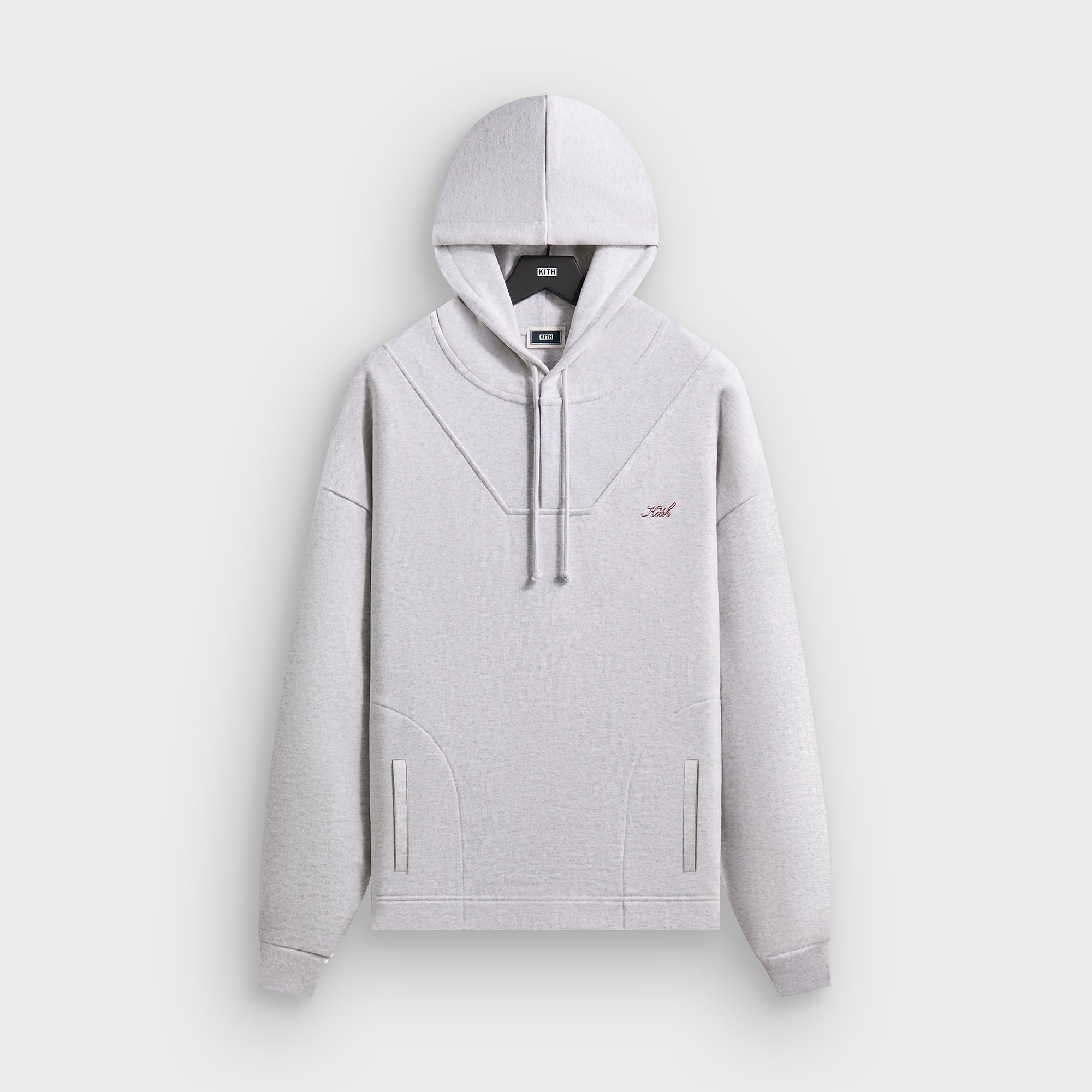 Kith Rib Neck Cropped Camden Hoodie - Light Heather Grey – Kith Japan