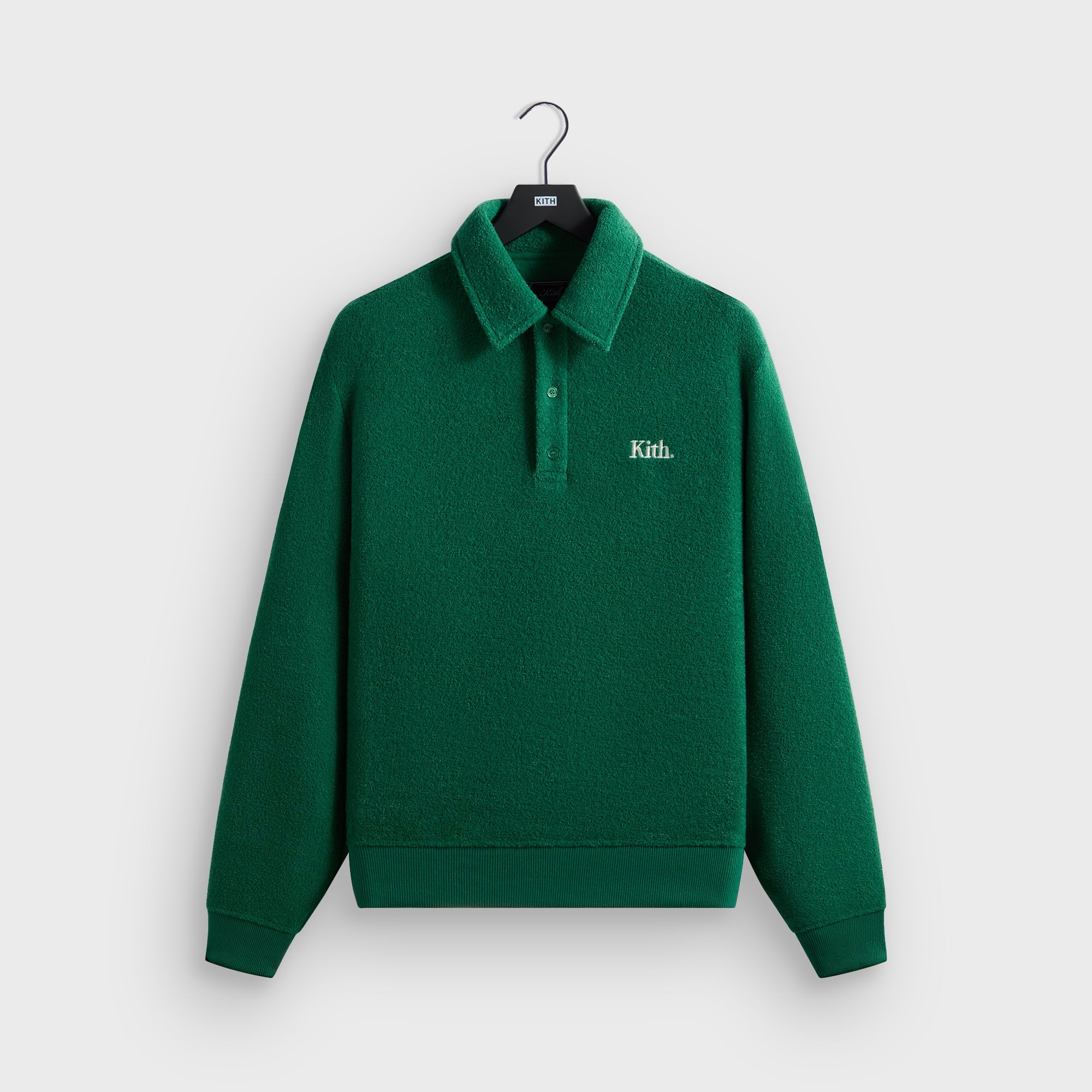 KITH オリーブ ポロシャツ Lサイズ Kith Towel Boucle Long Sleeve Drew Polo - Newt – Kith Japan