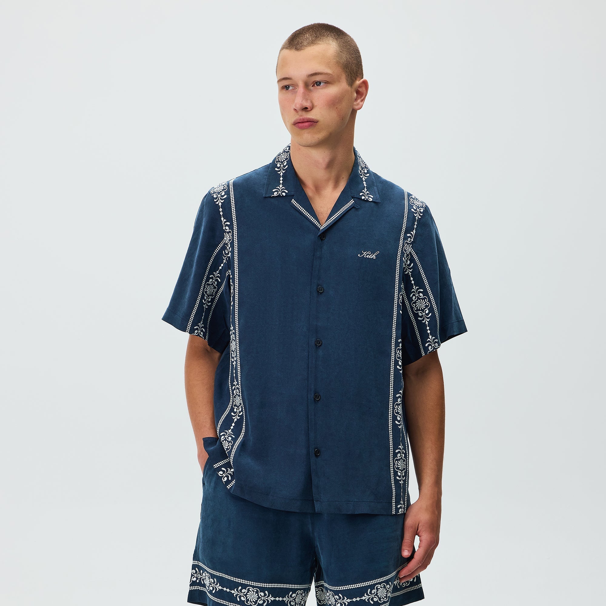 Kith Cupro Linen Thompson Camp Collar Shirt - Nocturnal - PH