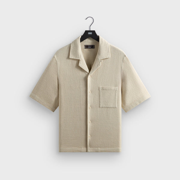 Kith Soft Woven Cropped Beckham Camp Collar Shirt - Waffle – Kith