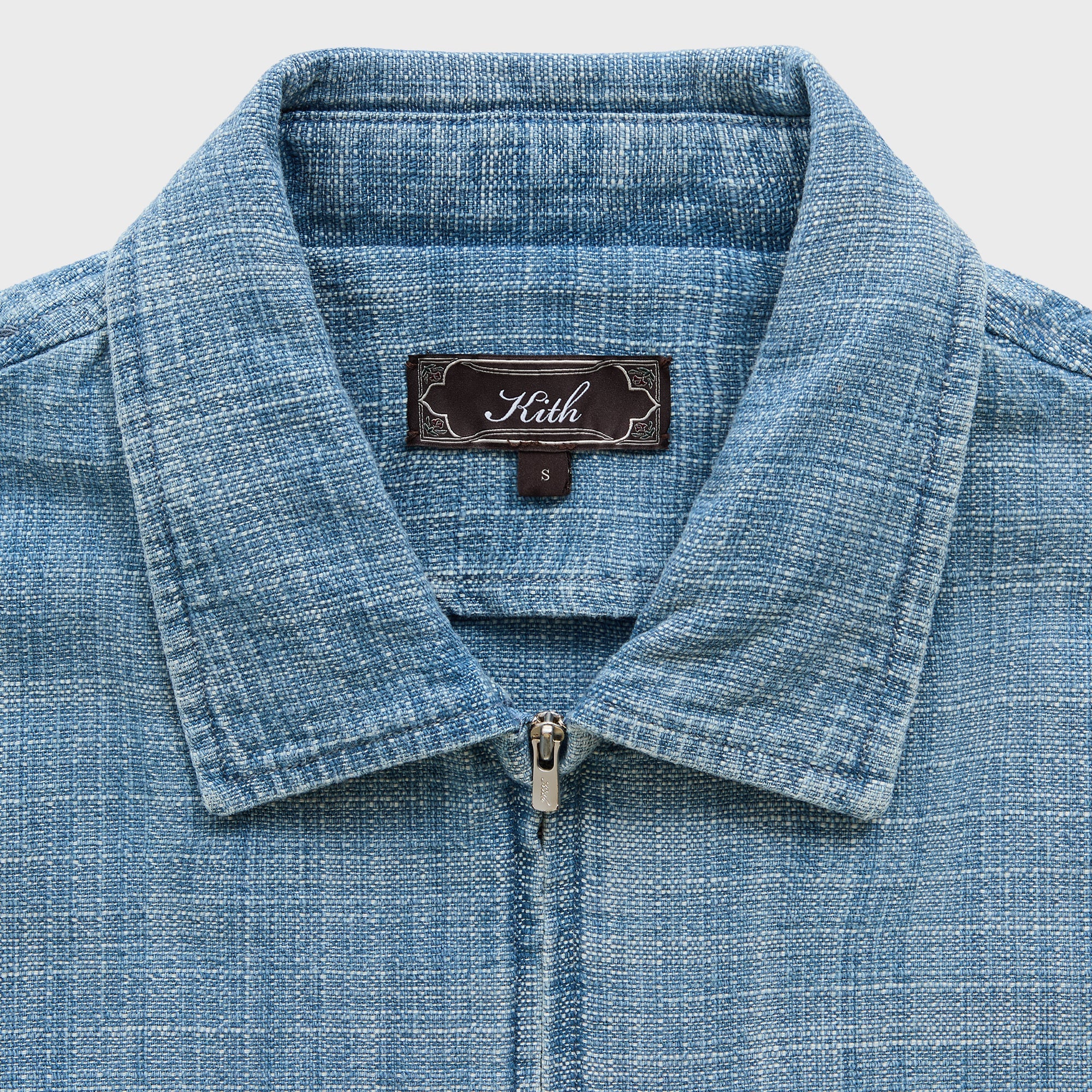 Kith Textured Indigo Paxton Zip Front Shirt - Light Indigo – Kith
