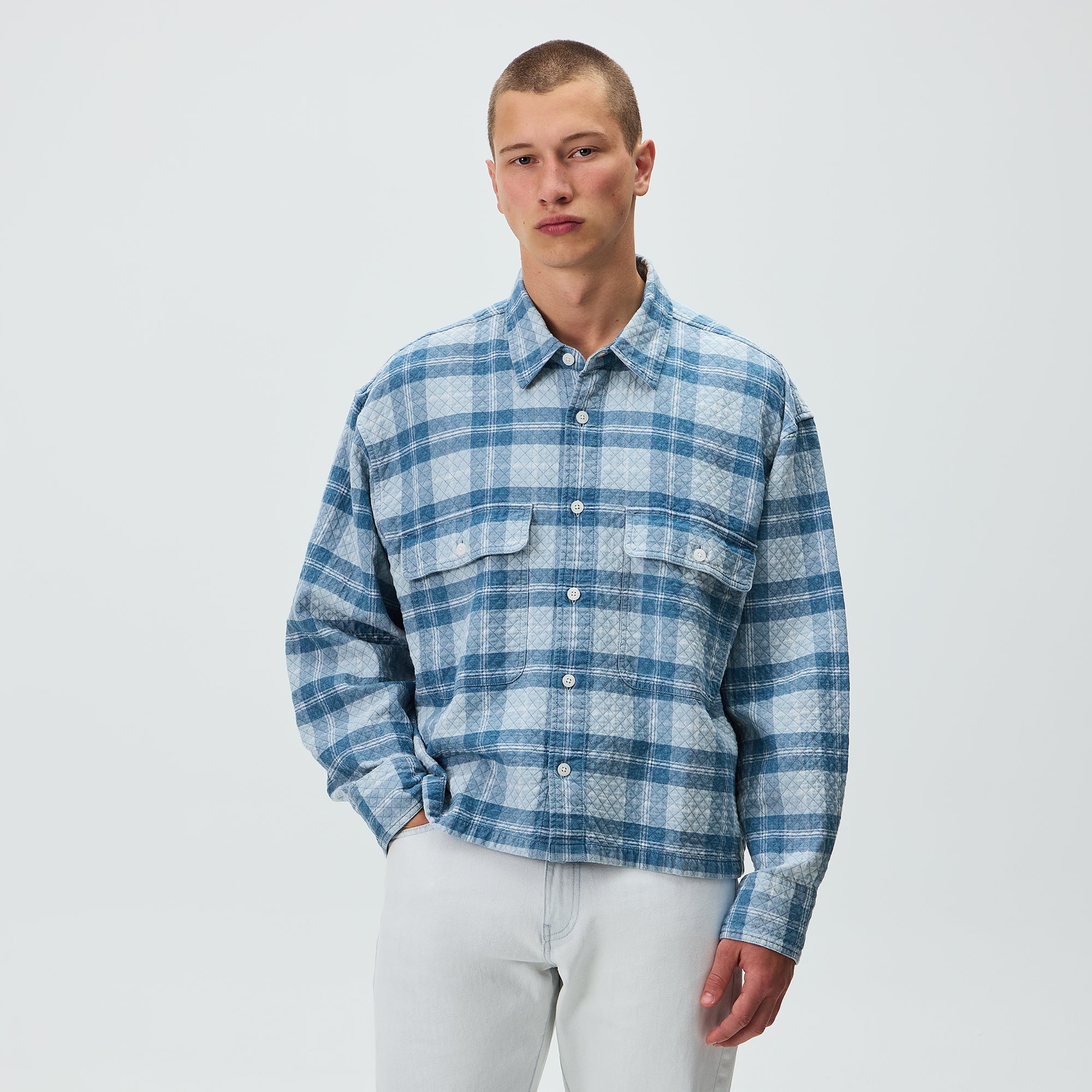 Kith Washed Indigo Plaid Henson Shirt - Light Indigo - PH – Kith Japan