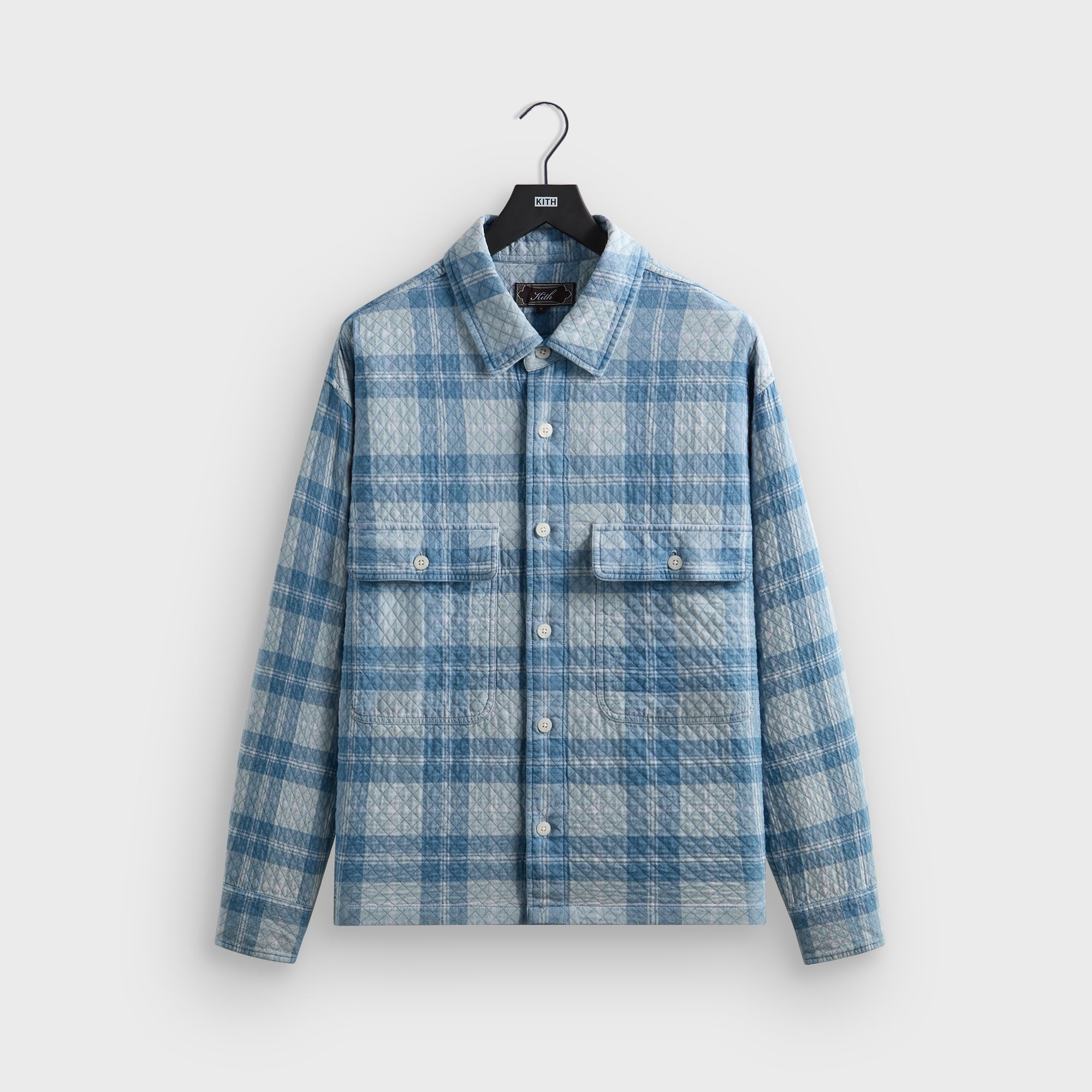 Kith Washed Indigo Plaid Henson Shirt - Light Indigo – Kith Japan