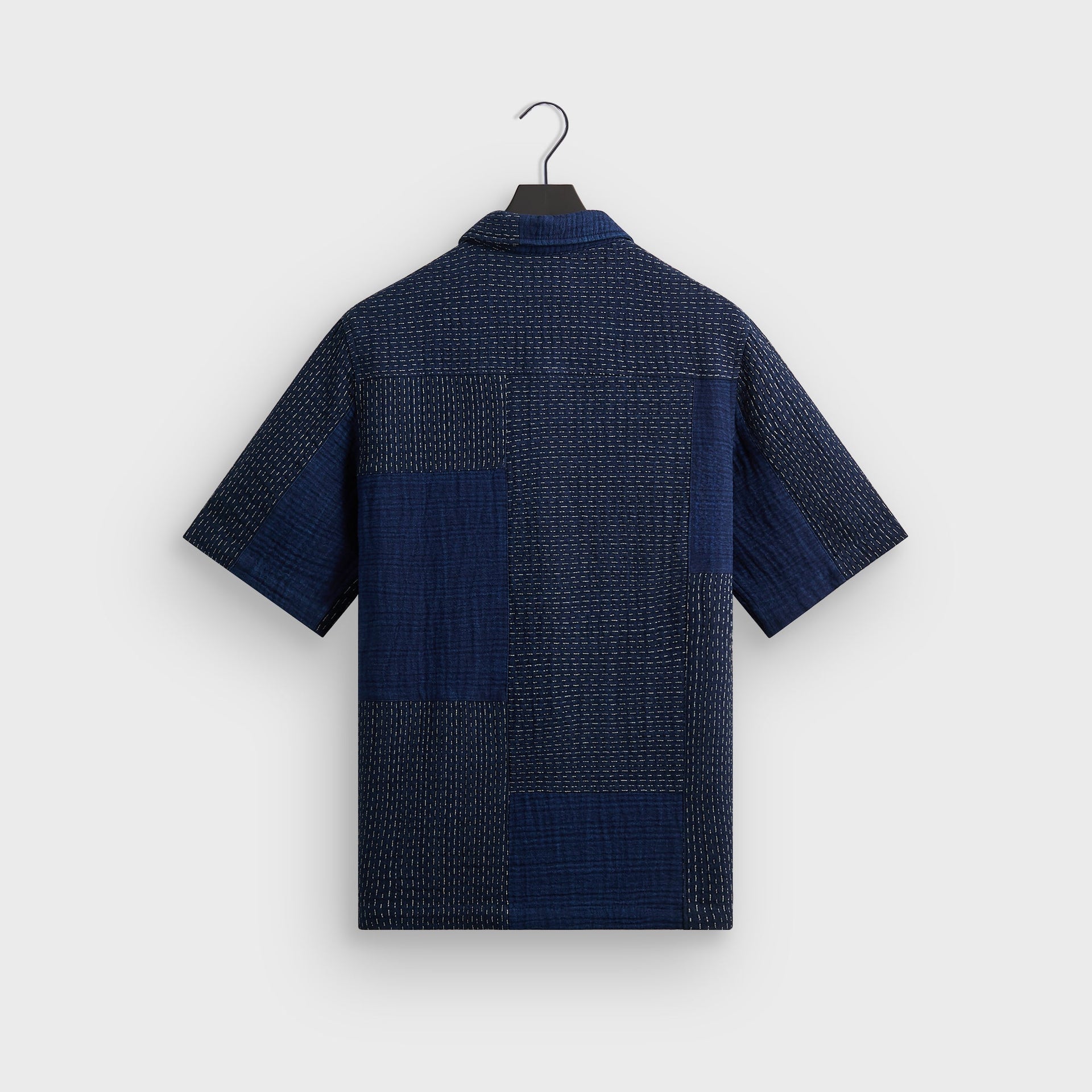 Kith Stitched Patchwork Boxy Collared Overshirt - Mid Indigo