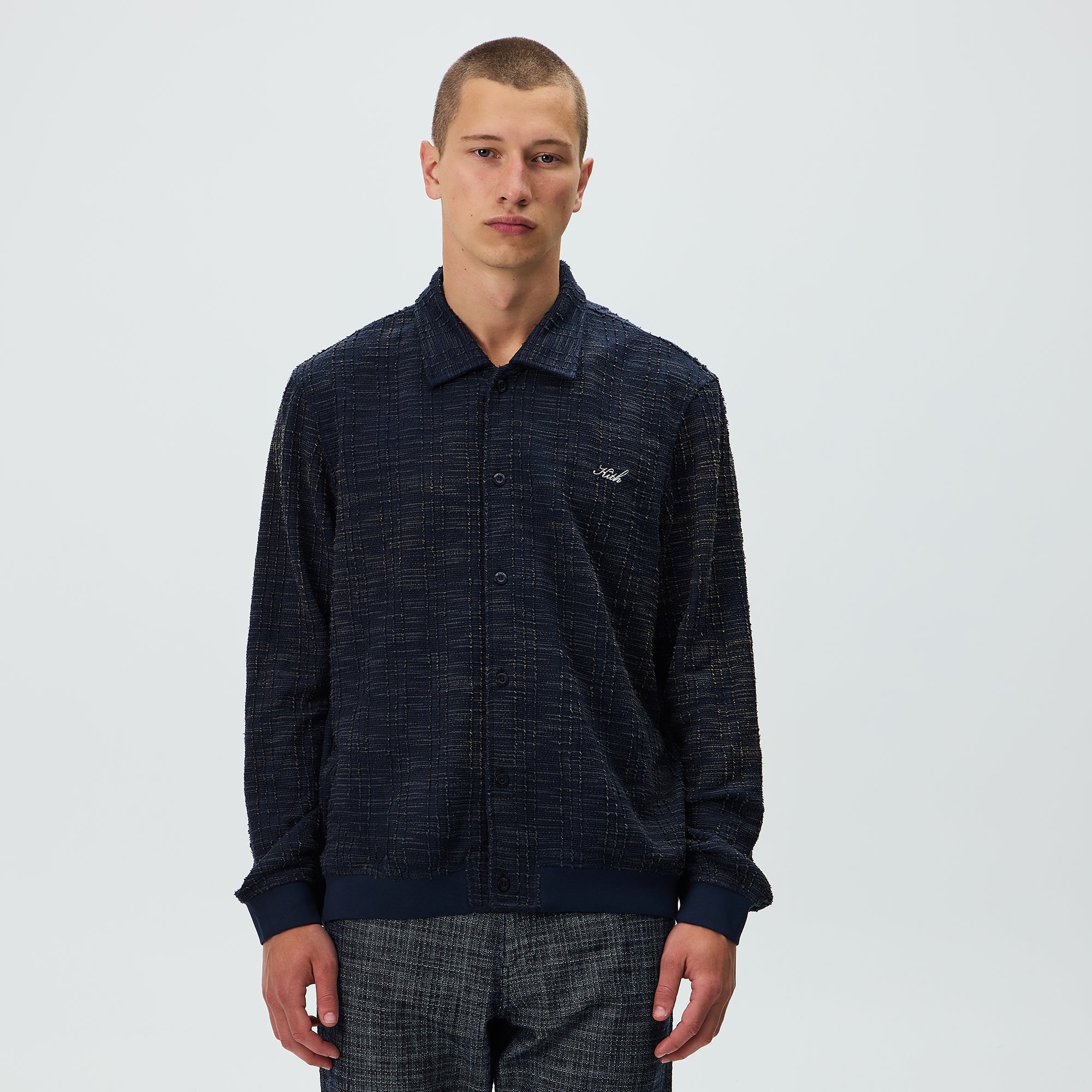 Kith High Twist Tweed Rhys Cardigan - Nocturnal – Kith Japan