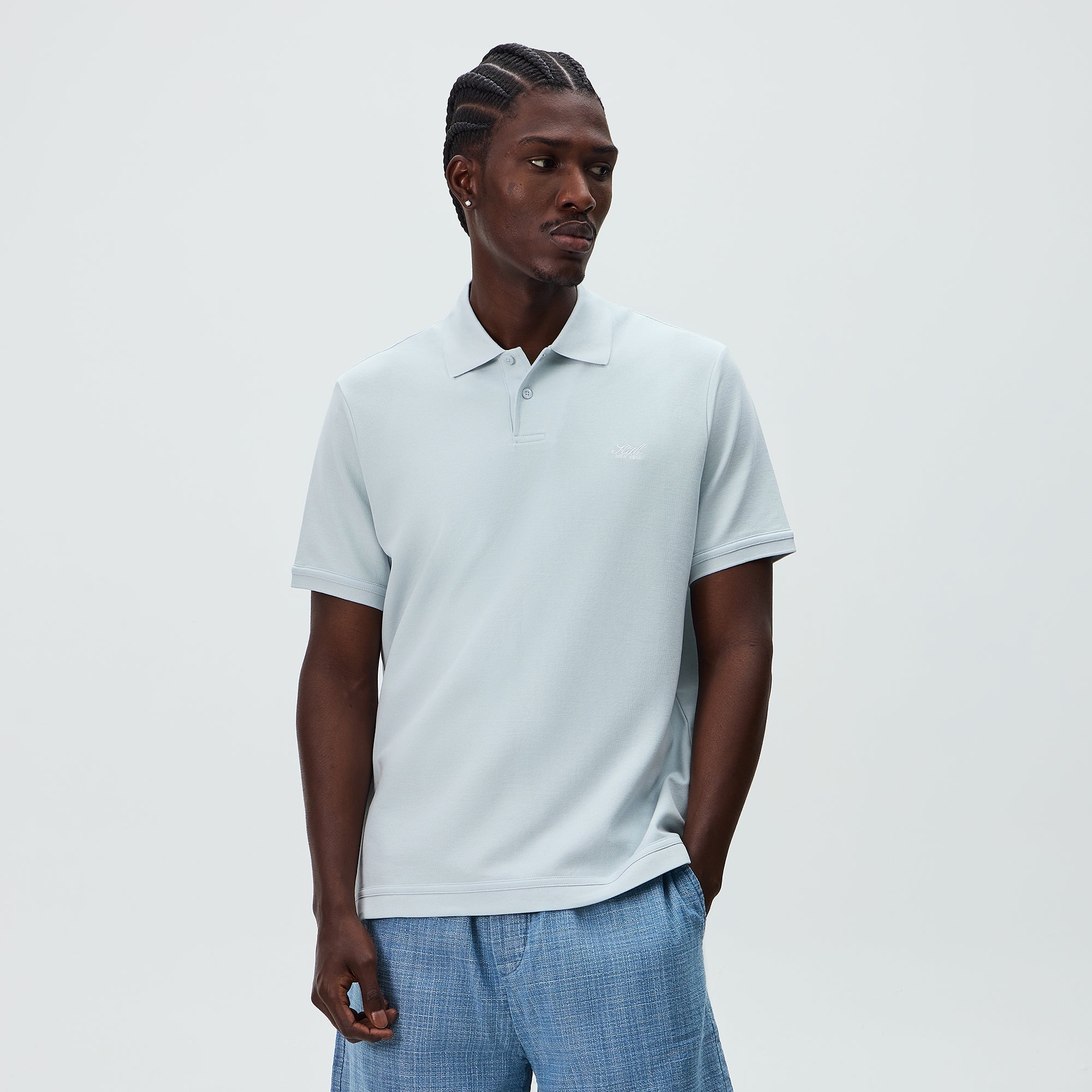 Kith Pique Ainslie Polo - Light Indigo – Kith Japan