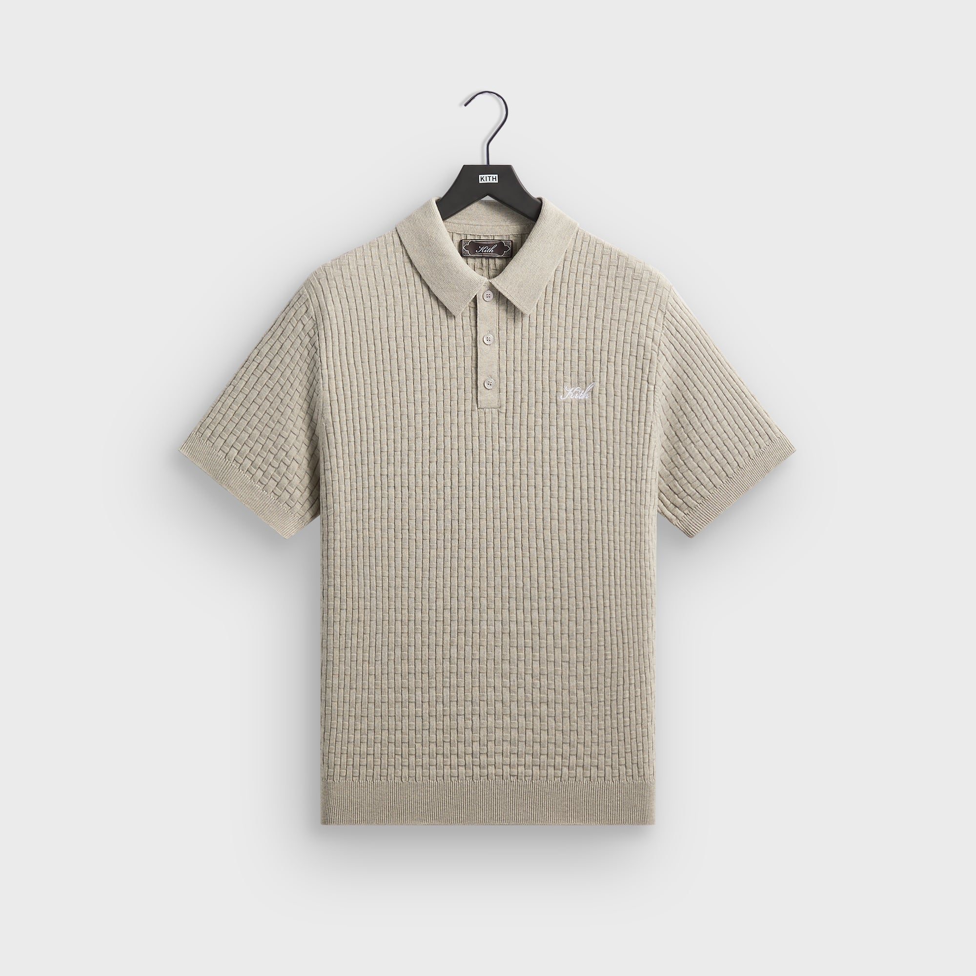 Kith Basket Weave Tilden Polo - Light Heather Grey – Kith Japan