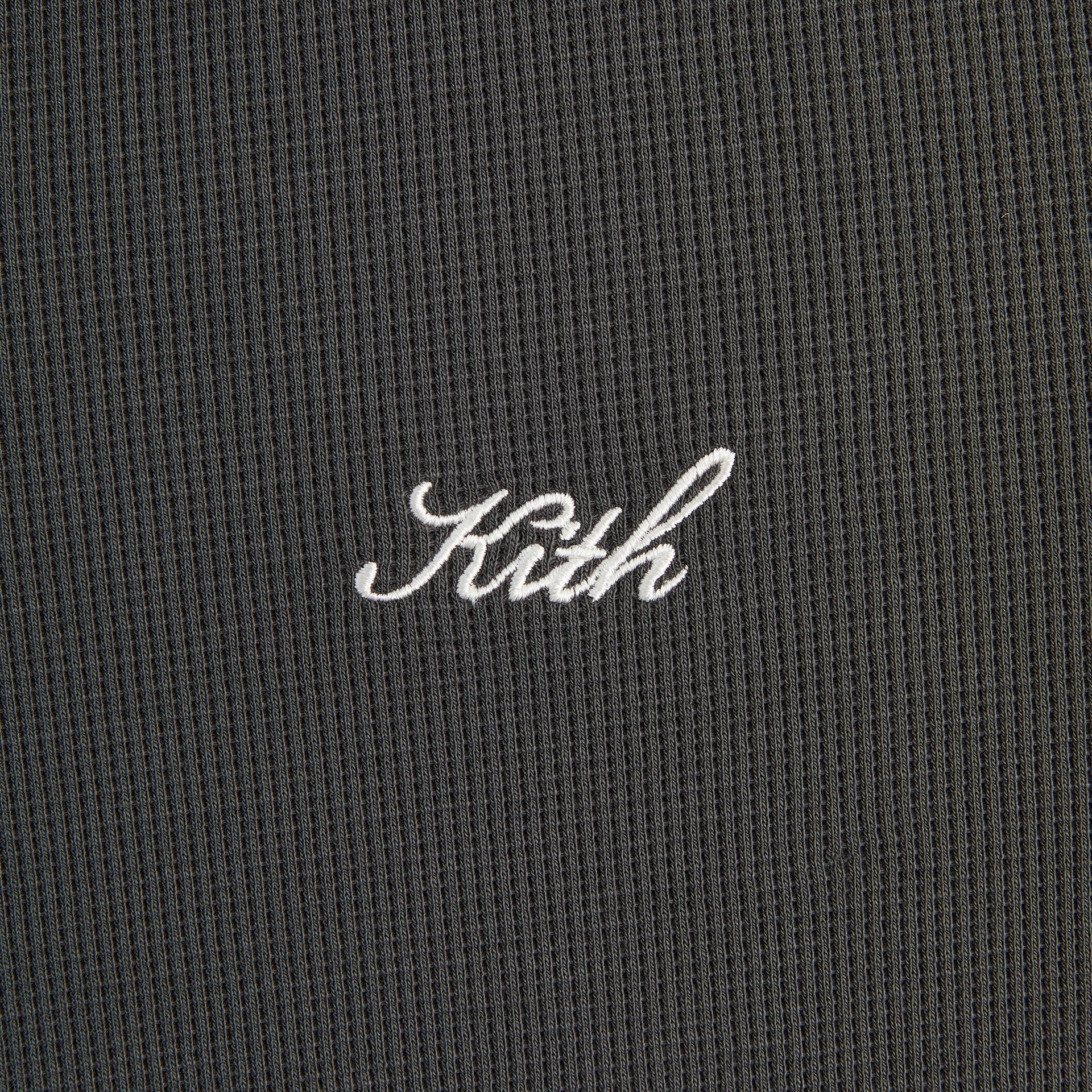 Kith Micro Waffle Drew Polo - Carbon