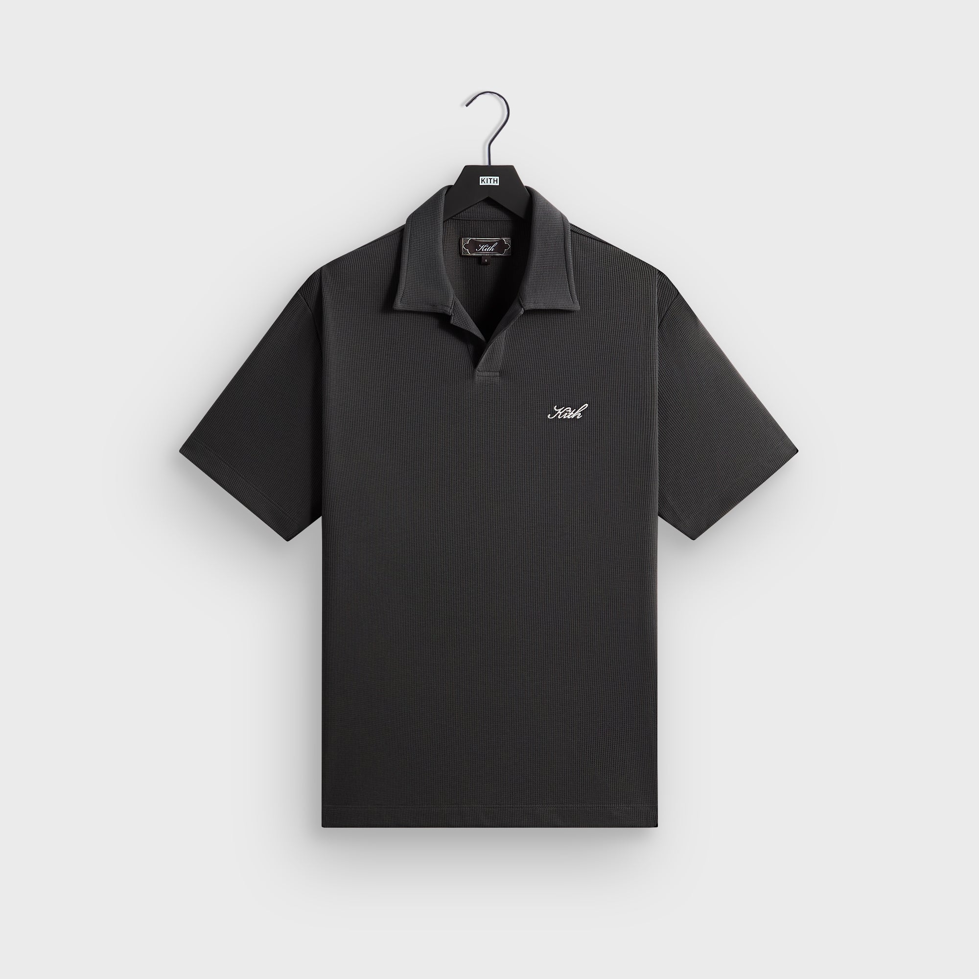 Kith Micro Waffle Drew Polo - Carbon - PH – Kith Japan