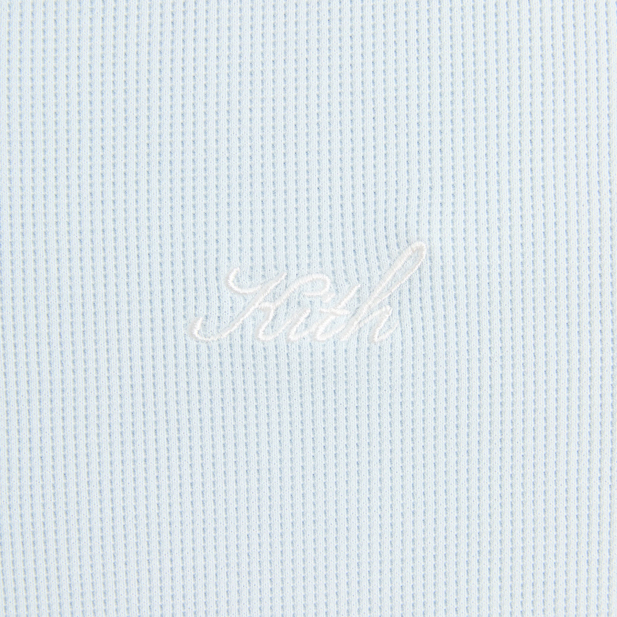Kith Micro Waffle Drew Polo - Light Indigo – Kith Japan