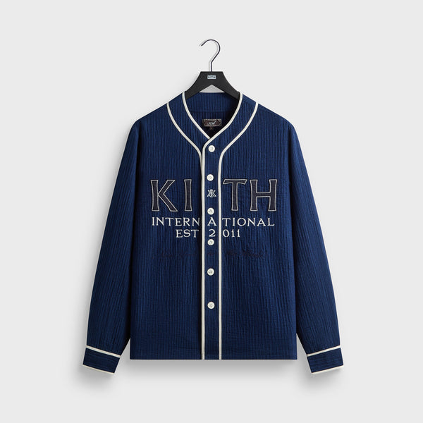 Kith Indigo Seersucker Daley Shirt - Dark Indigo – Kith Japan