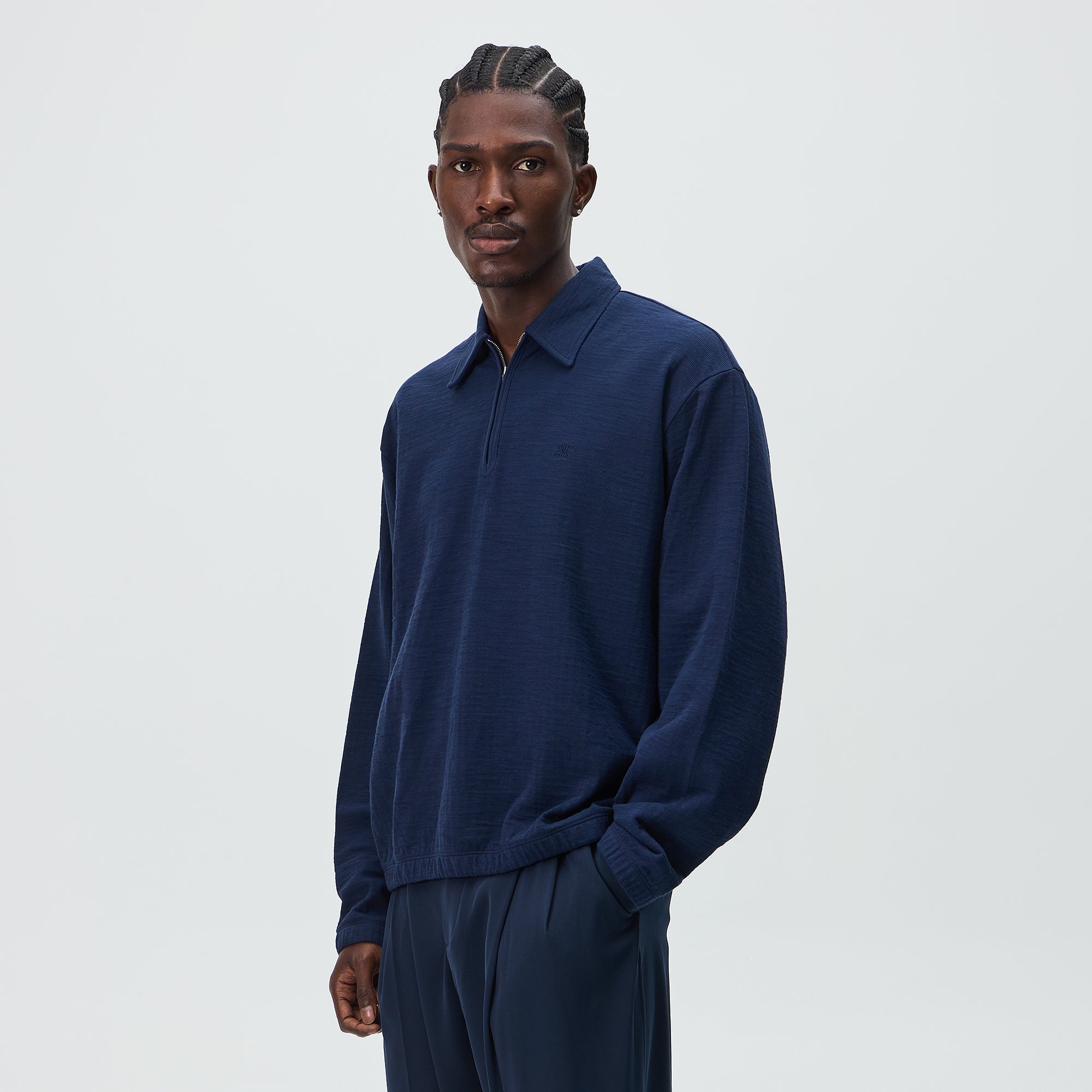 Kith Double Face Jersey Jace Polo - Nocturnal – Kith Japan