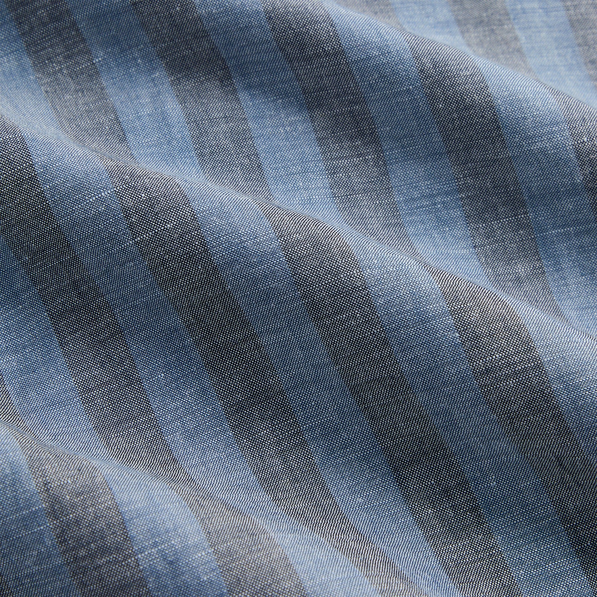 Kith Spun Silk Linen Stripe Colton Zip Front Shirt - Guide