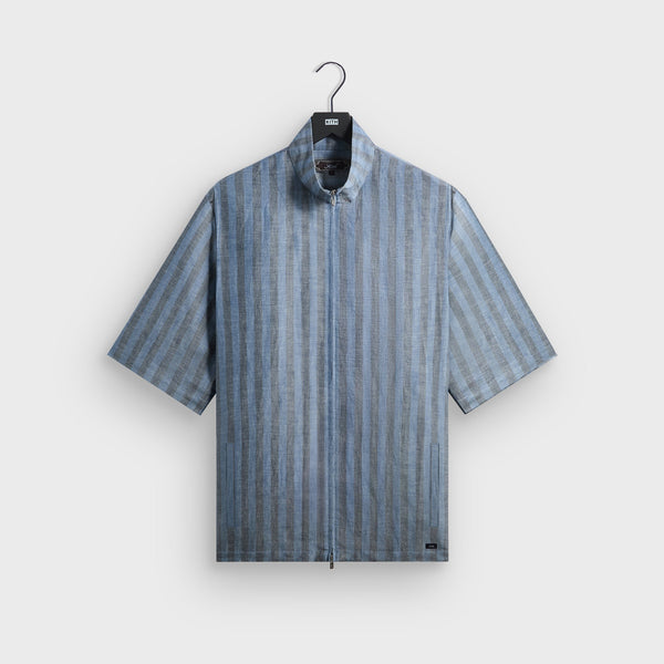 Kith Spun Silk Linen Stripe Colton Zip Front Shirt - Guide – Kith
