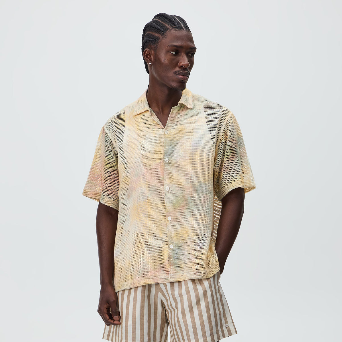 Kith Cloud Dye Cotton Mesh Thompson Camp Collar Shirt - Sedona 