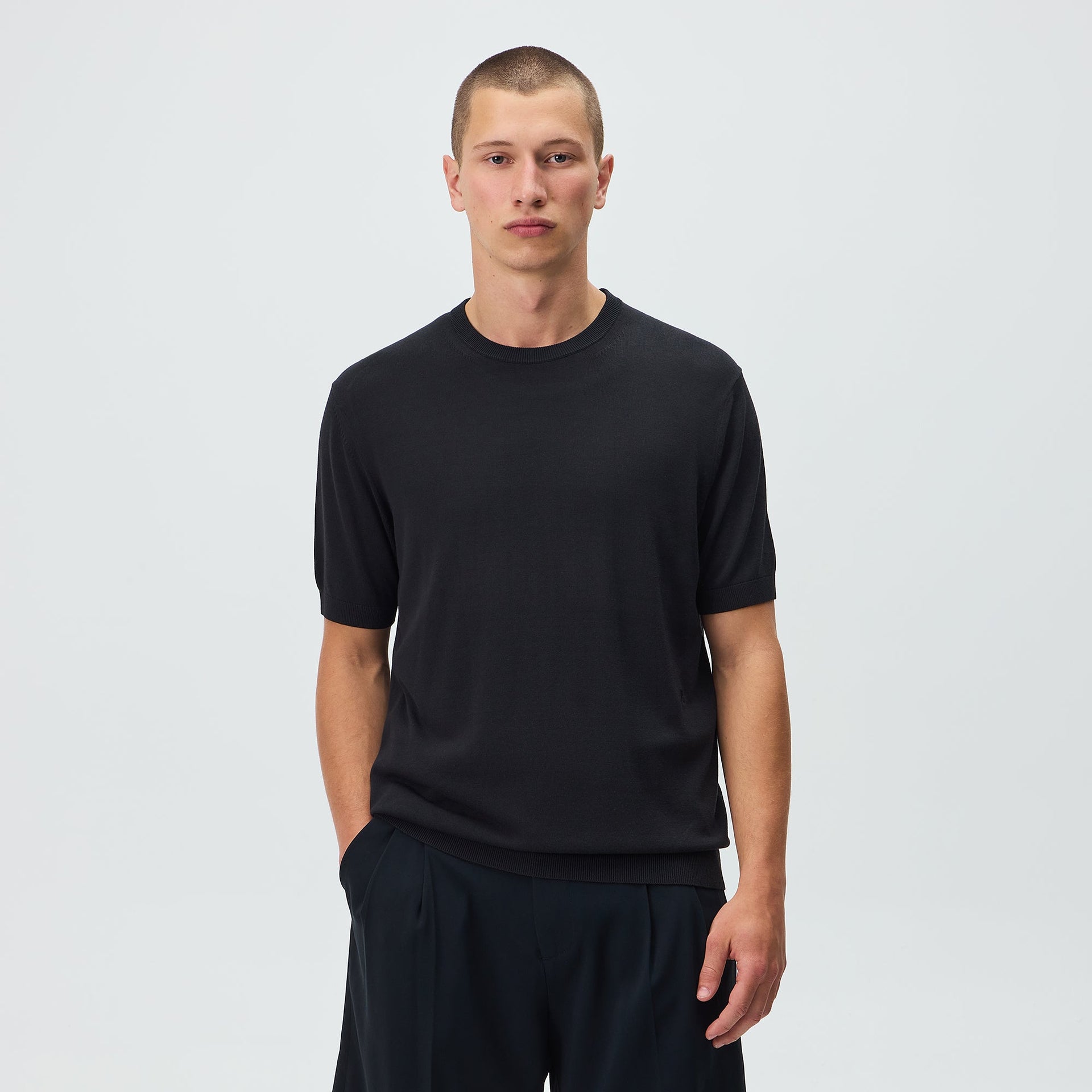 Kith Super Fine Rayon Knit Carrington Tee - Black