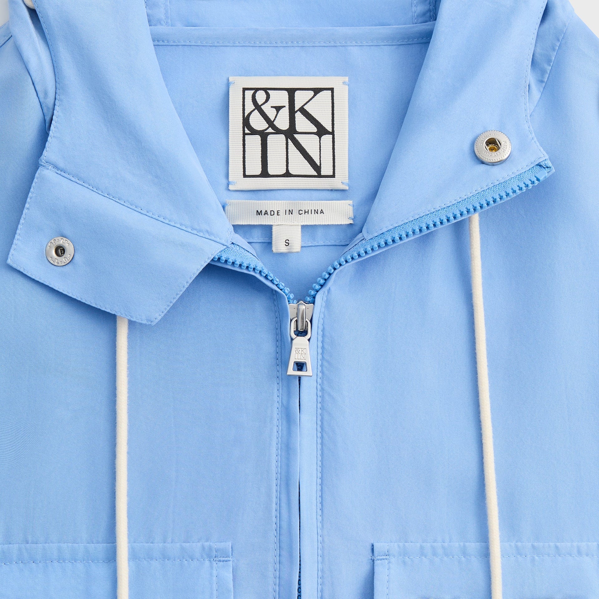 &Kin Washed Silk Habotai Quarter Zip Raj Jacket - Millstream - PH