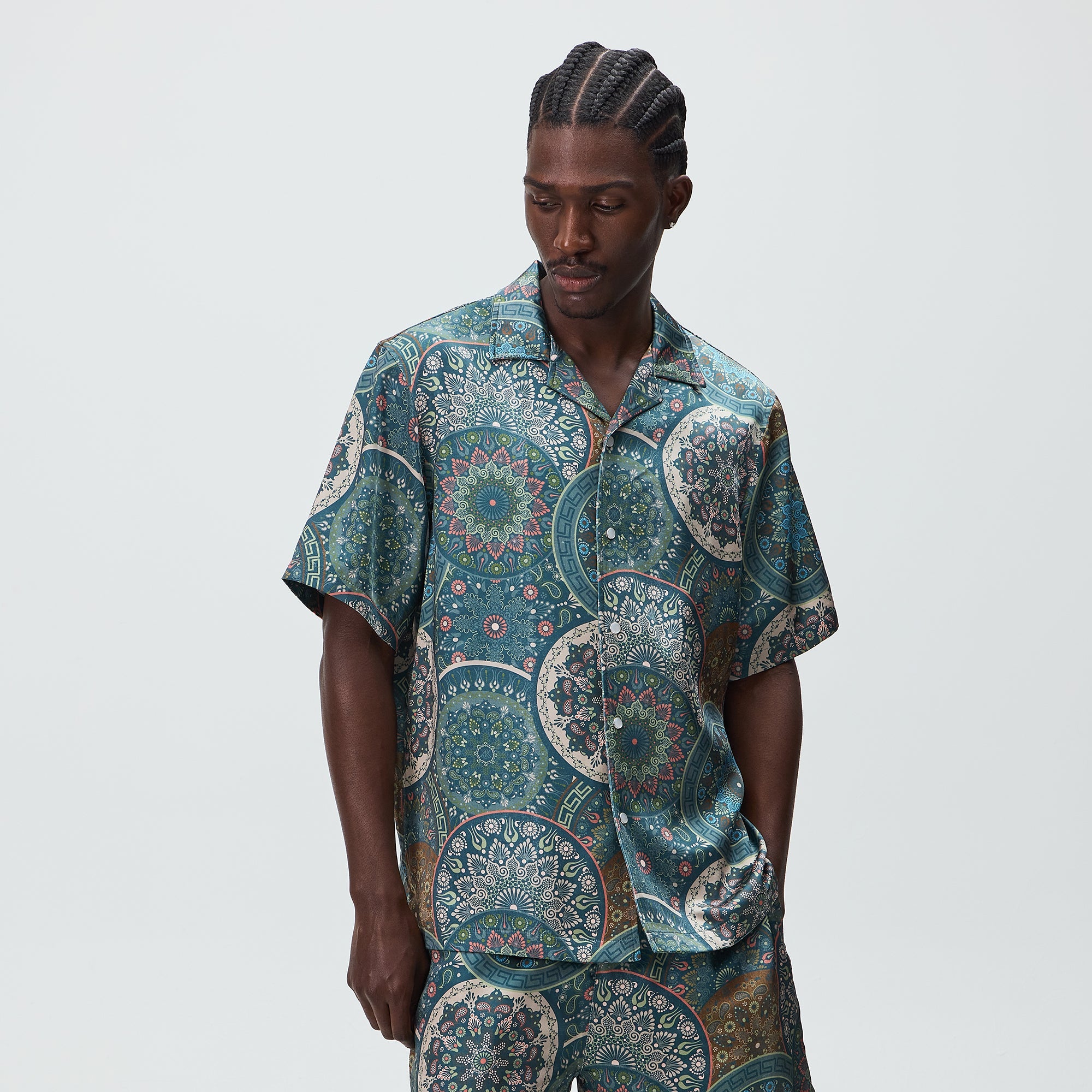 Kith Mosaic Mandala Thompson Camp Collar Shirt - Stadium – Kith Japan