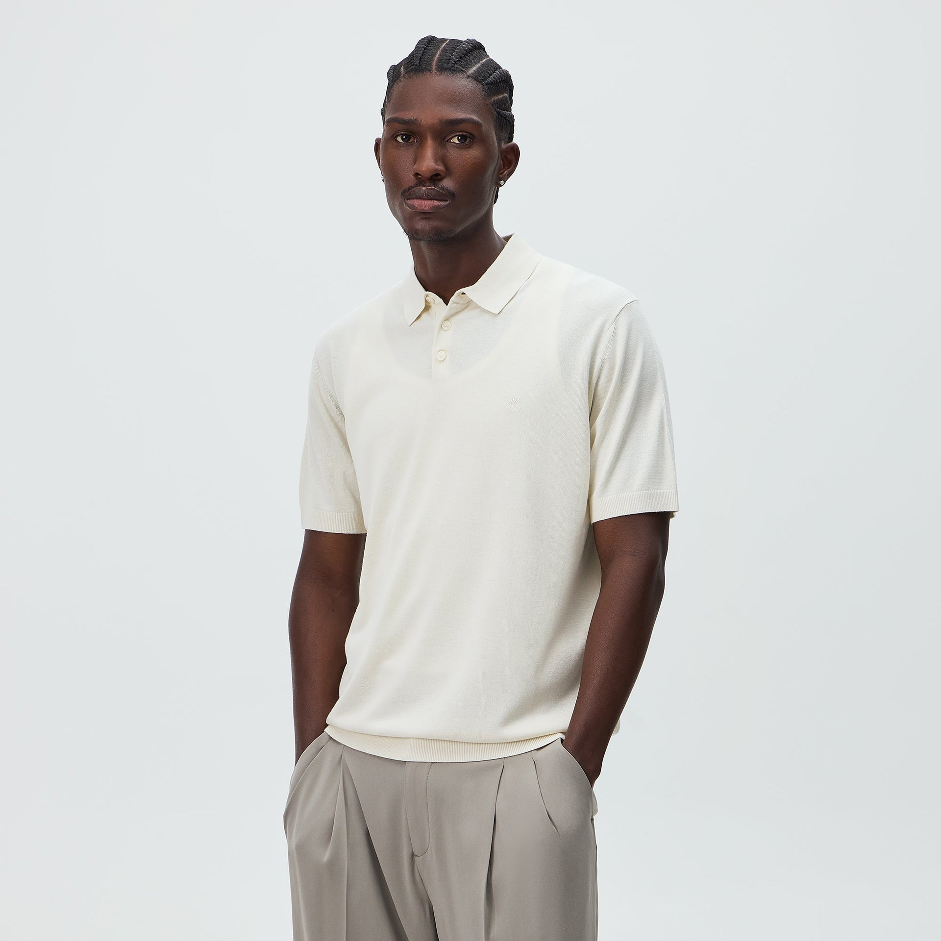 Kith Super Fine Rayon Knit Baldwin Polo - Sandrift