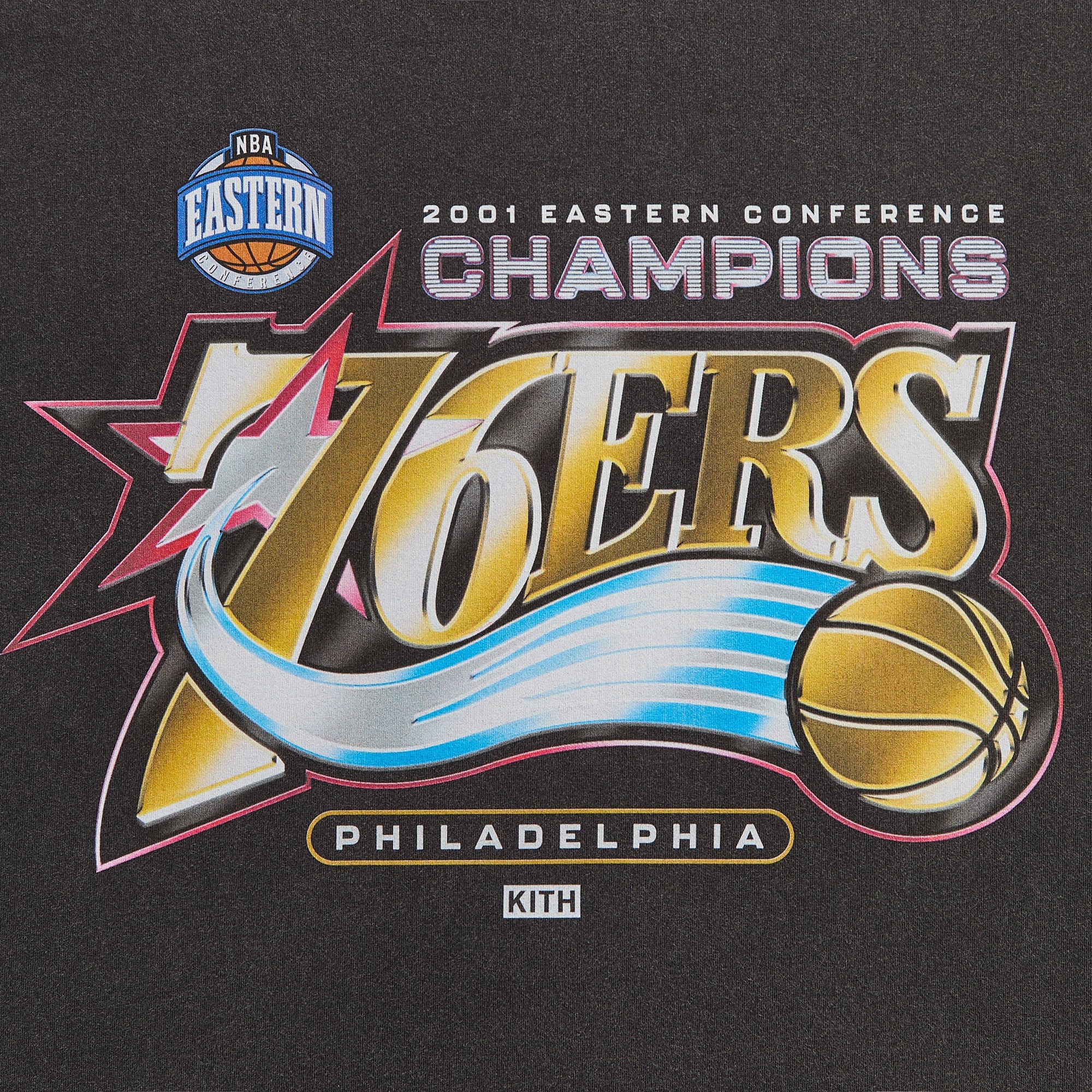 7分！？　KITH Kith for NBA All-Star Philadelphia 76ers Vintage Tee - Black