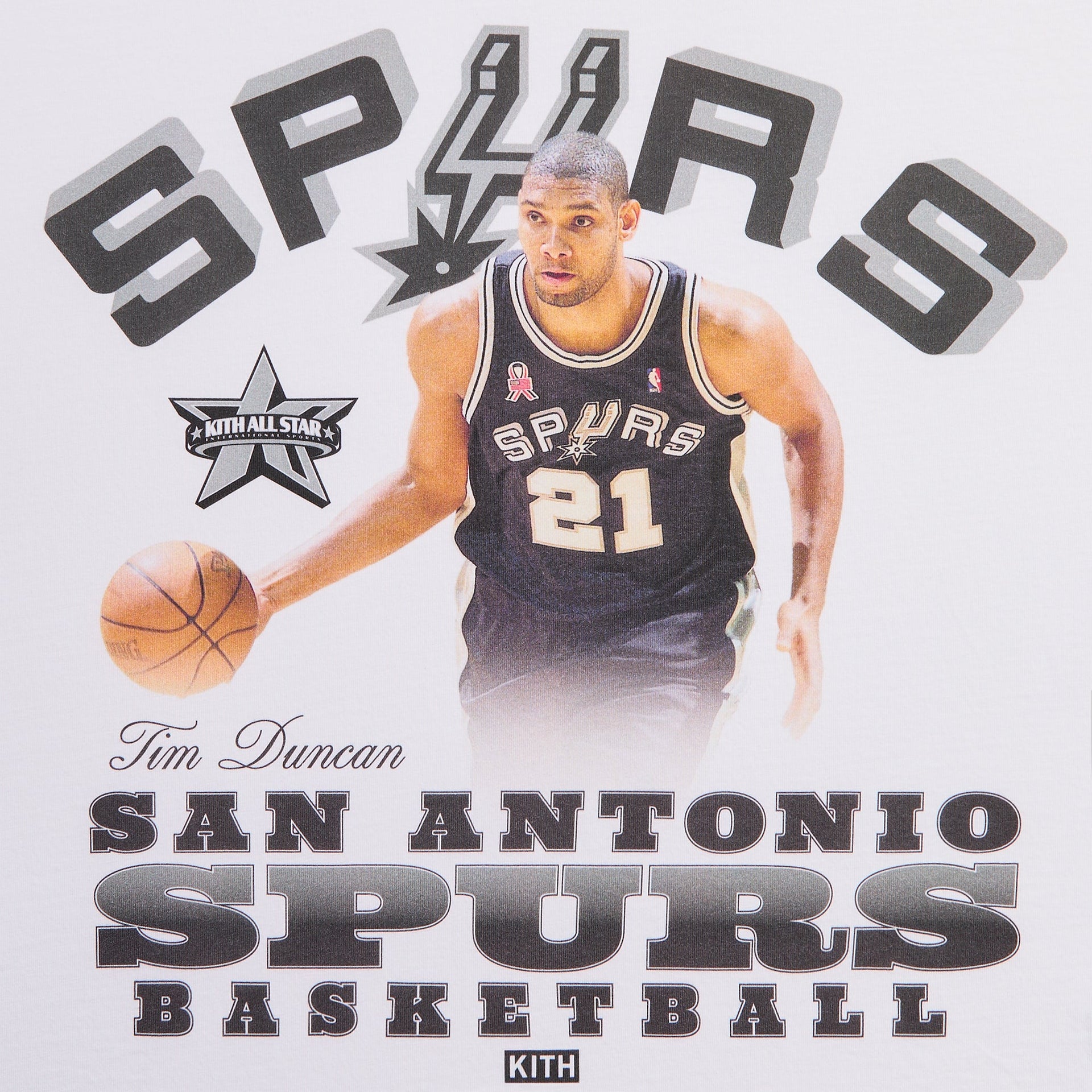Kith for NBA All-Star San Antonio Spurs Tim Duncan Vintage Tee - White