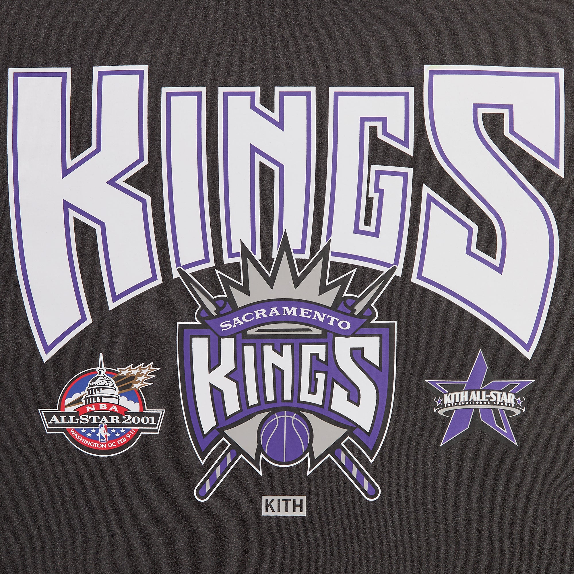Kith for NBA All-Star Sacramento Kings Vintage Tee - Black – Kith