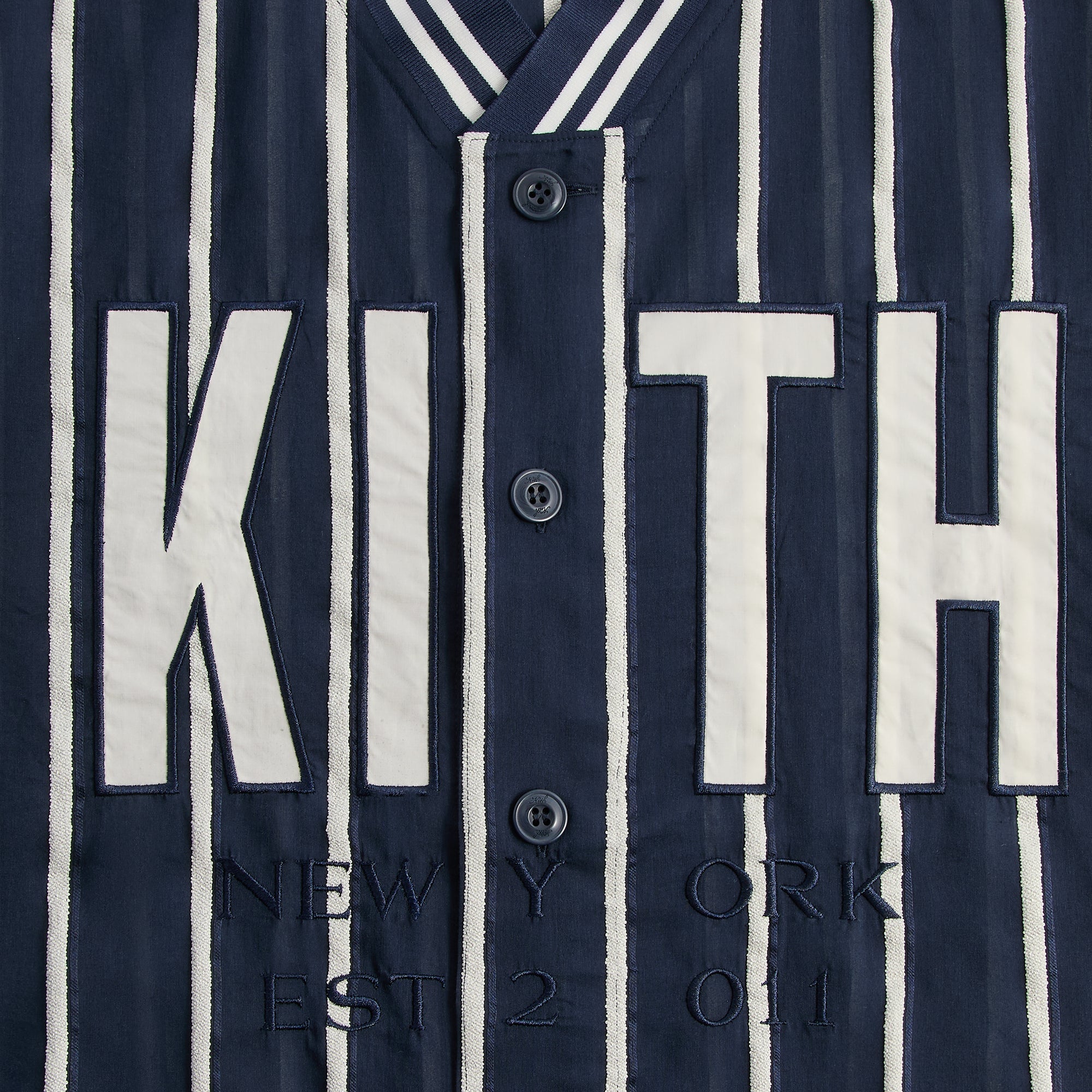 Kith Silk Linen Chenille Stripe Pacey Shirt - Nocturnal – Kith Japan
