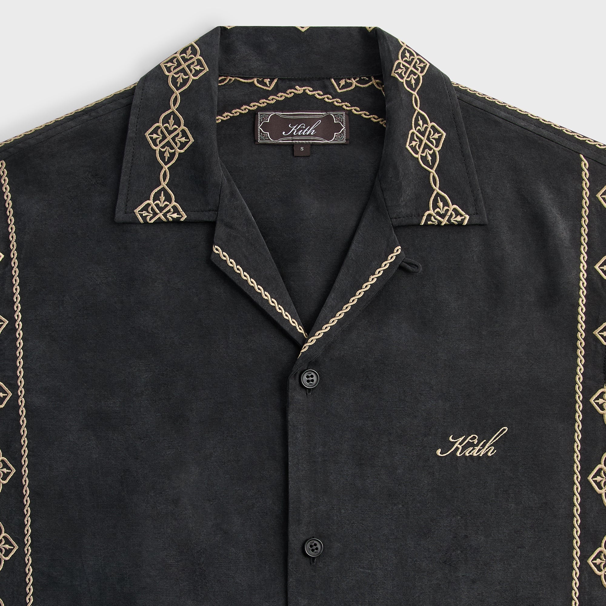 トップス Cupro Linen Thompson Camp Collar Shirt Kith Cupro Linen Thompson Camp Collar Shirt - Black - PH – Kith Japan